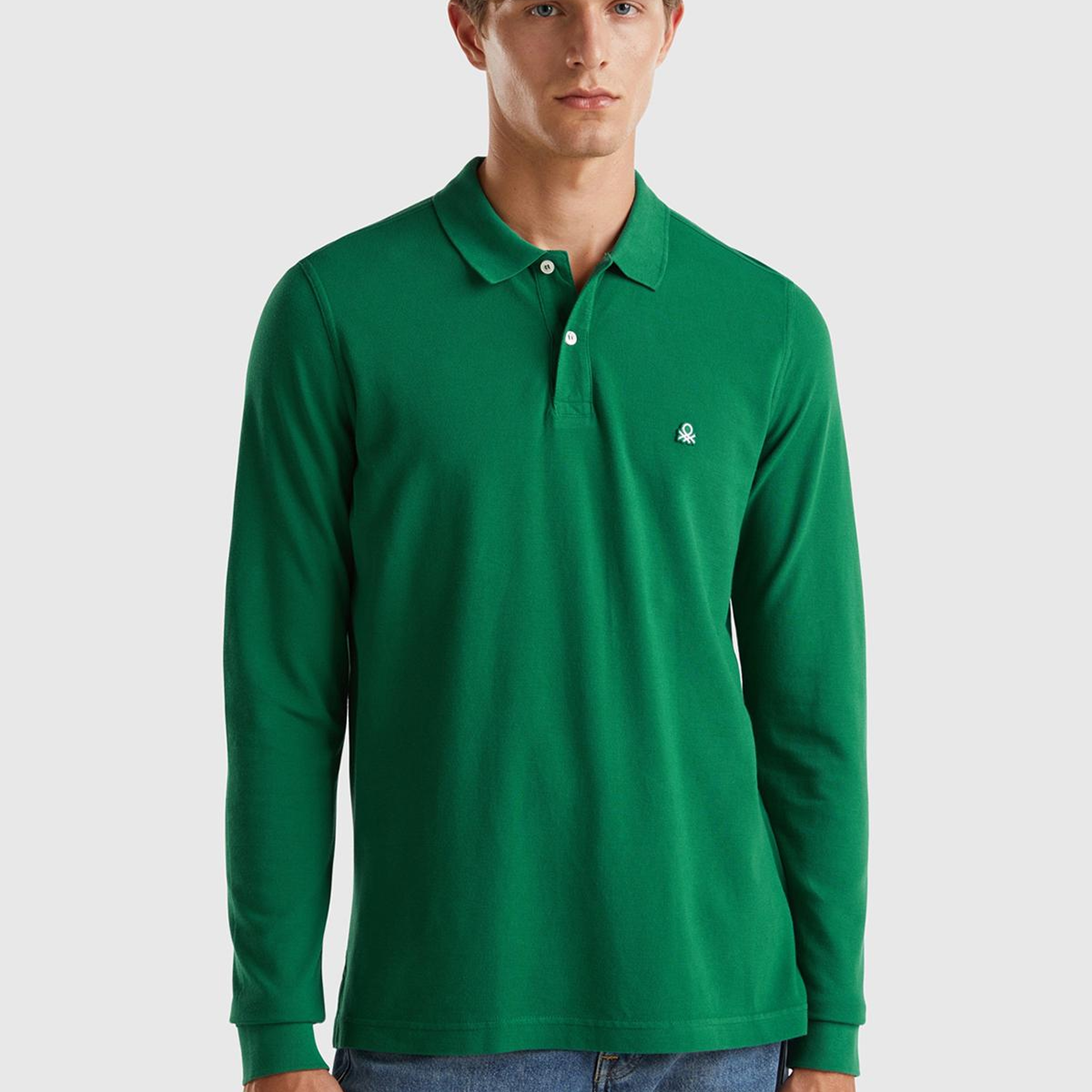 Erkek Yeşil Uzun Kol Polo T-Shirt