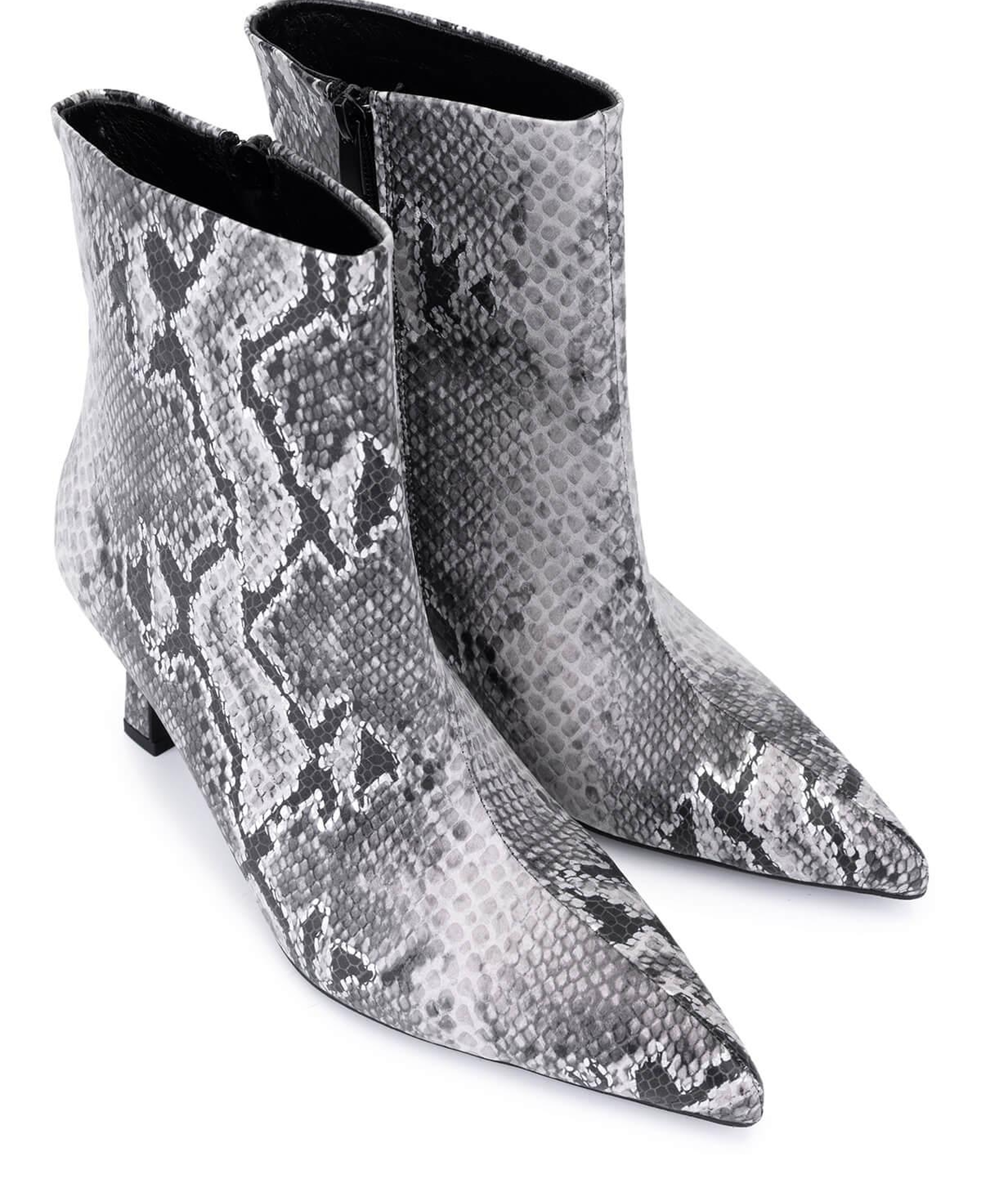 Tamer Tanca Kadın Siyah Yılan Desen Topuklu Bot