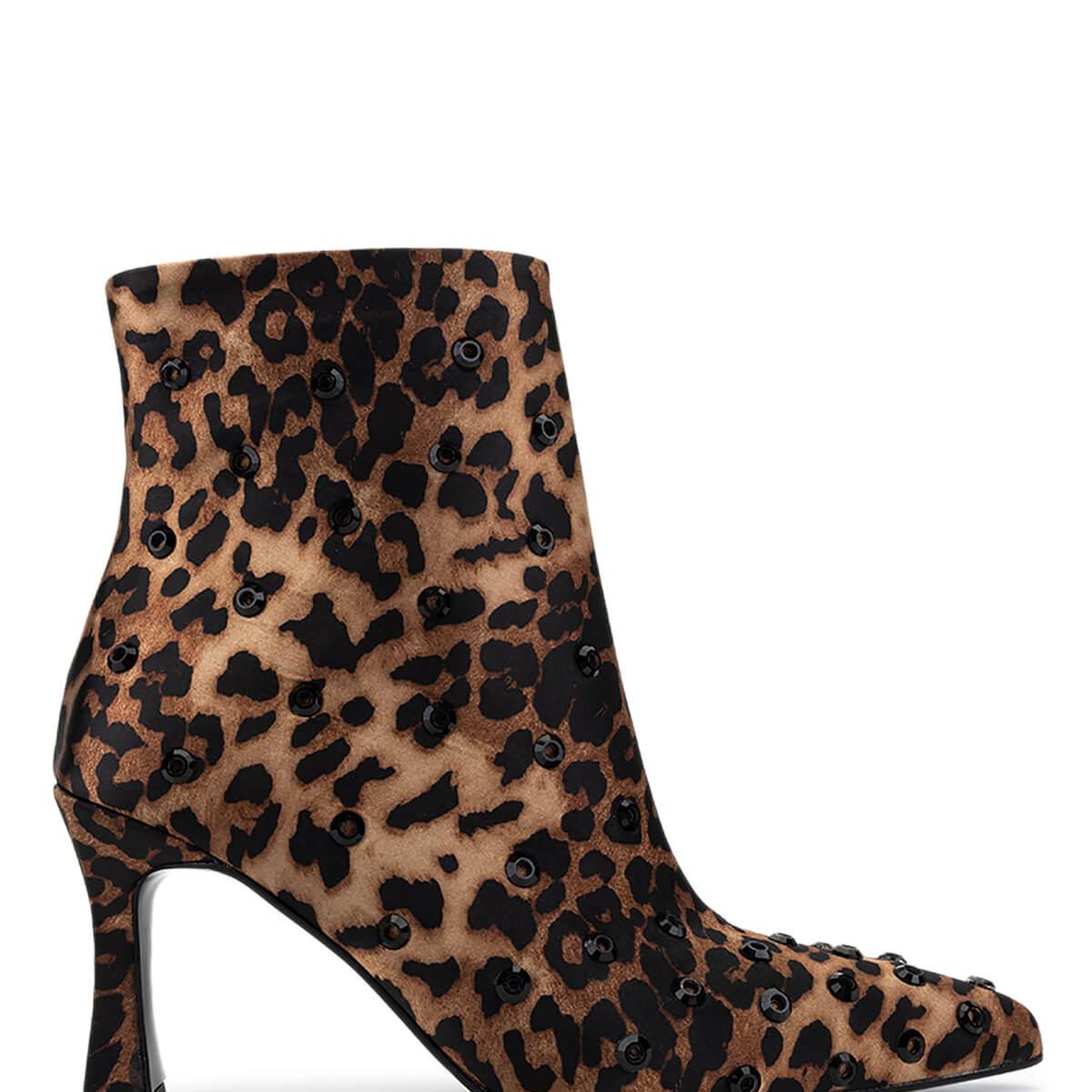 Tamer Tanca Kadın Saten Leopar Topuklu Bot