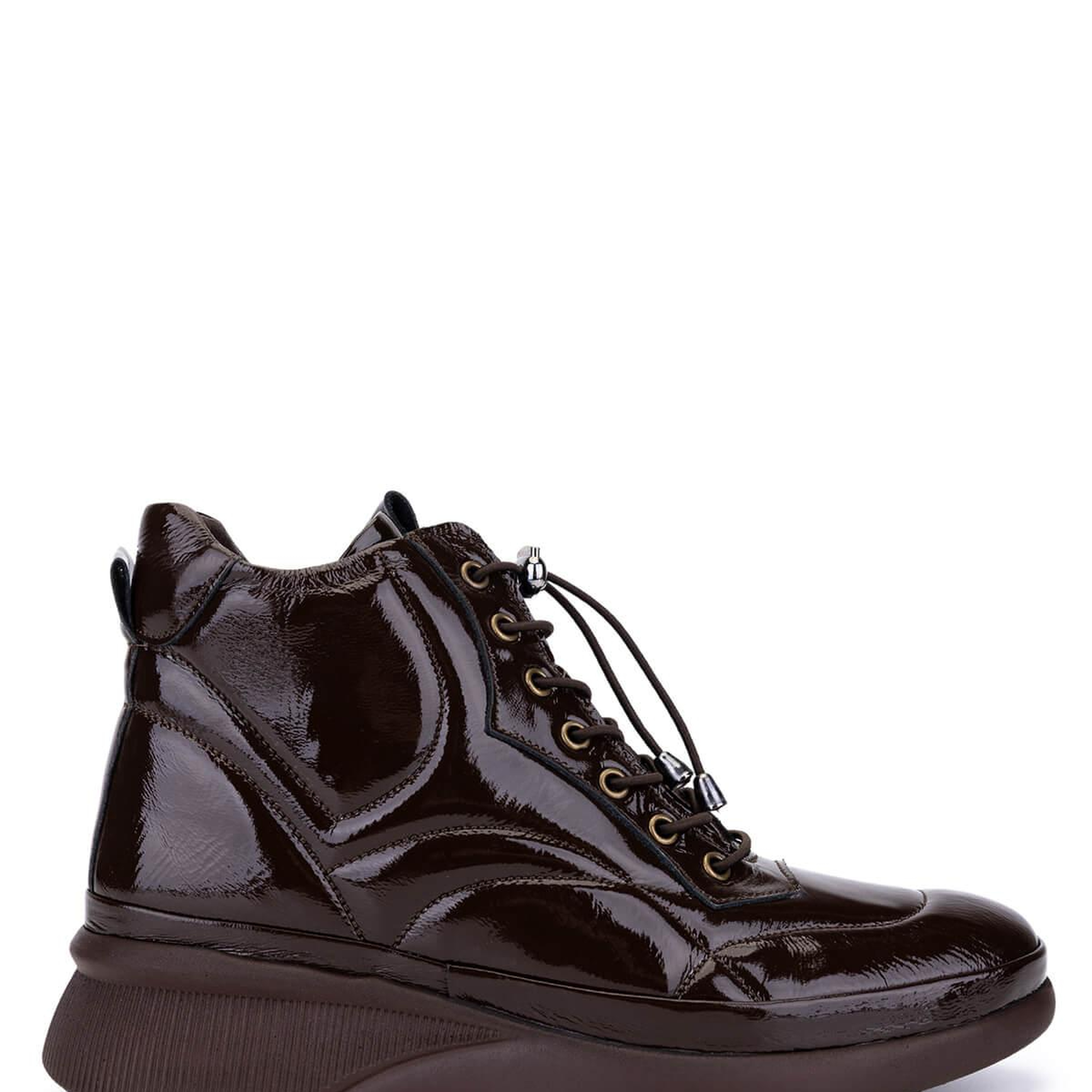 Tamer Tanca Kadın Hakiki Deri Kahverengi Rugan Casual Bot