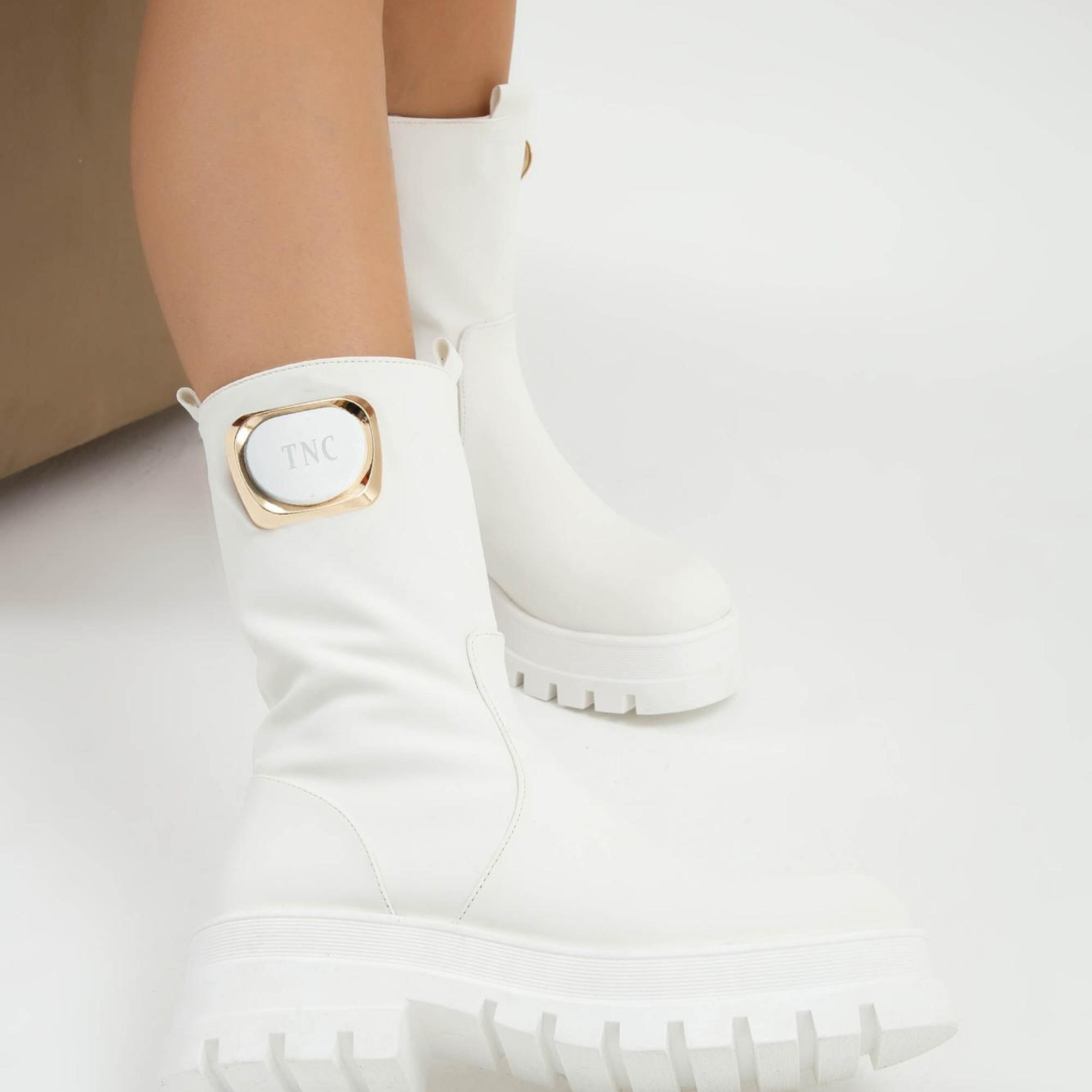 Tamer Tanca Kadın Hakiki Deri Beyaz Casual Bot