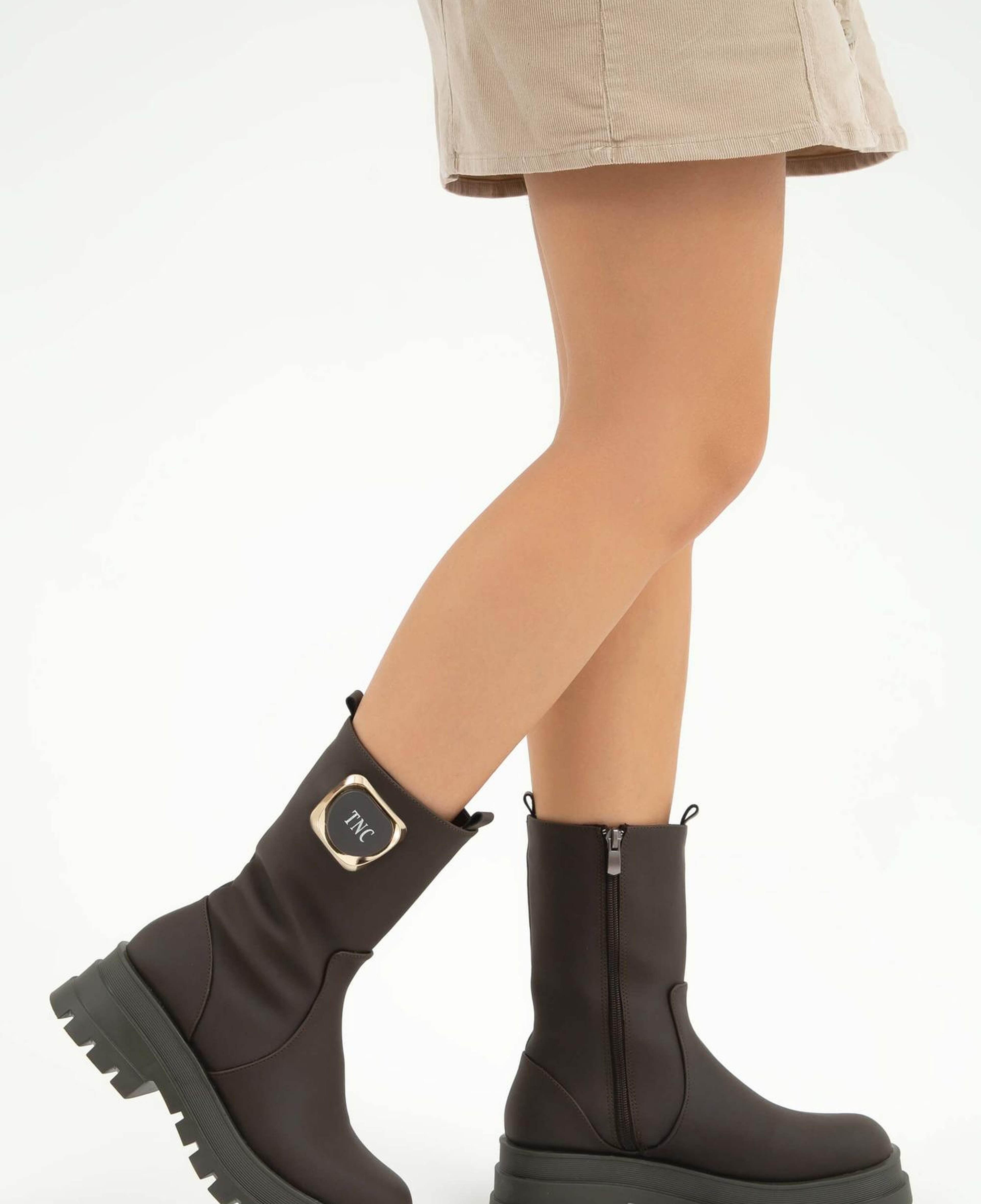 Tamer Tanca Kadın Hakiki Deri Haki Casual Bot