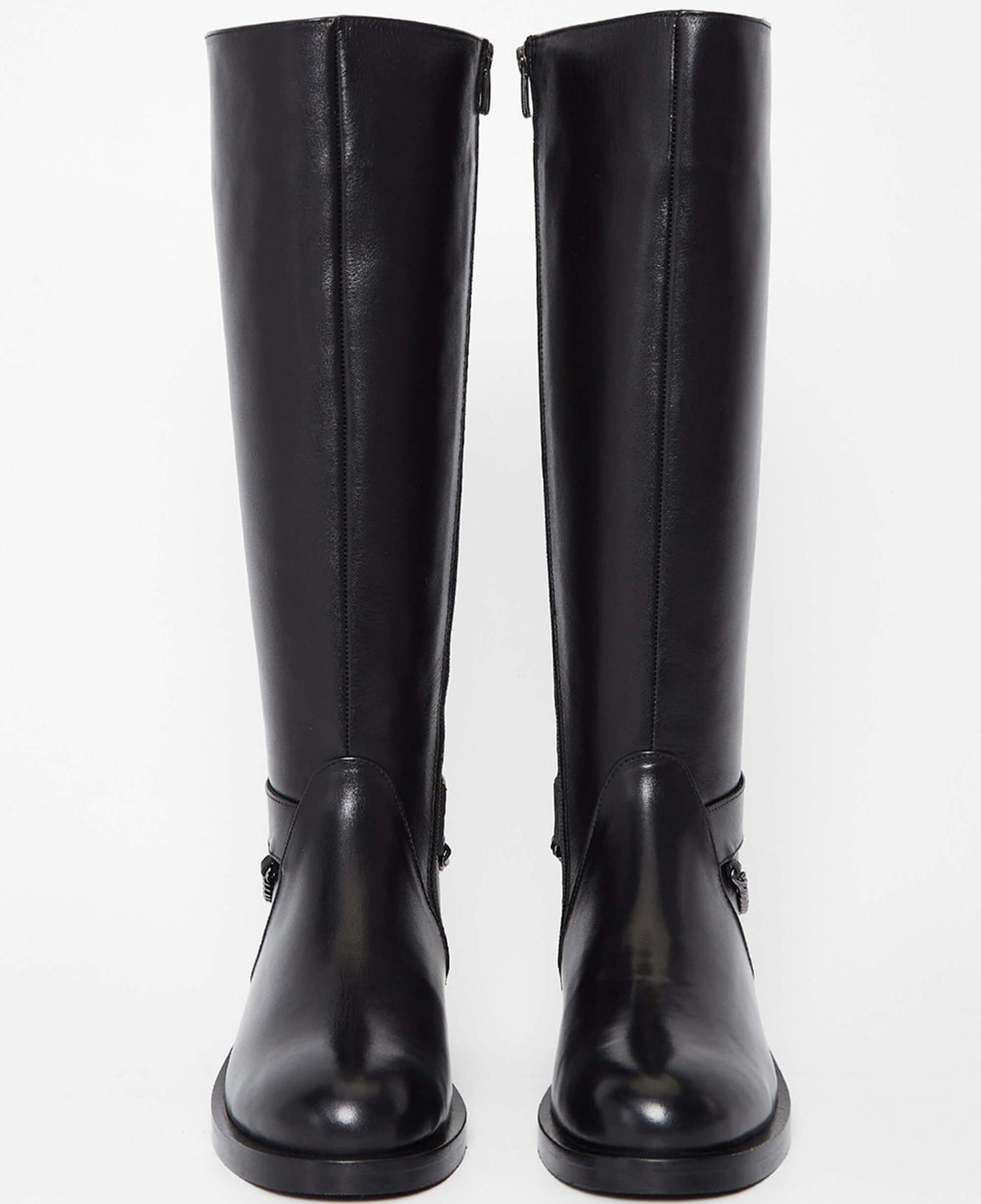 Tamer Tanca Kadın Hakiki Deri Siyah Deri Casual Çizme