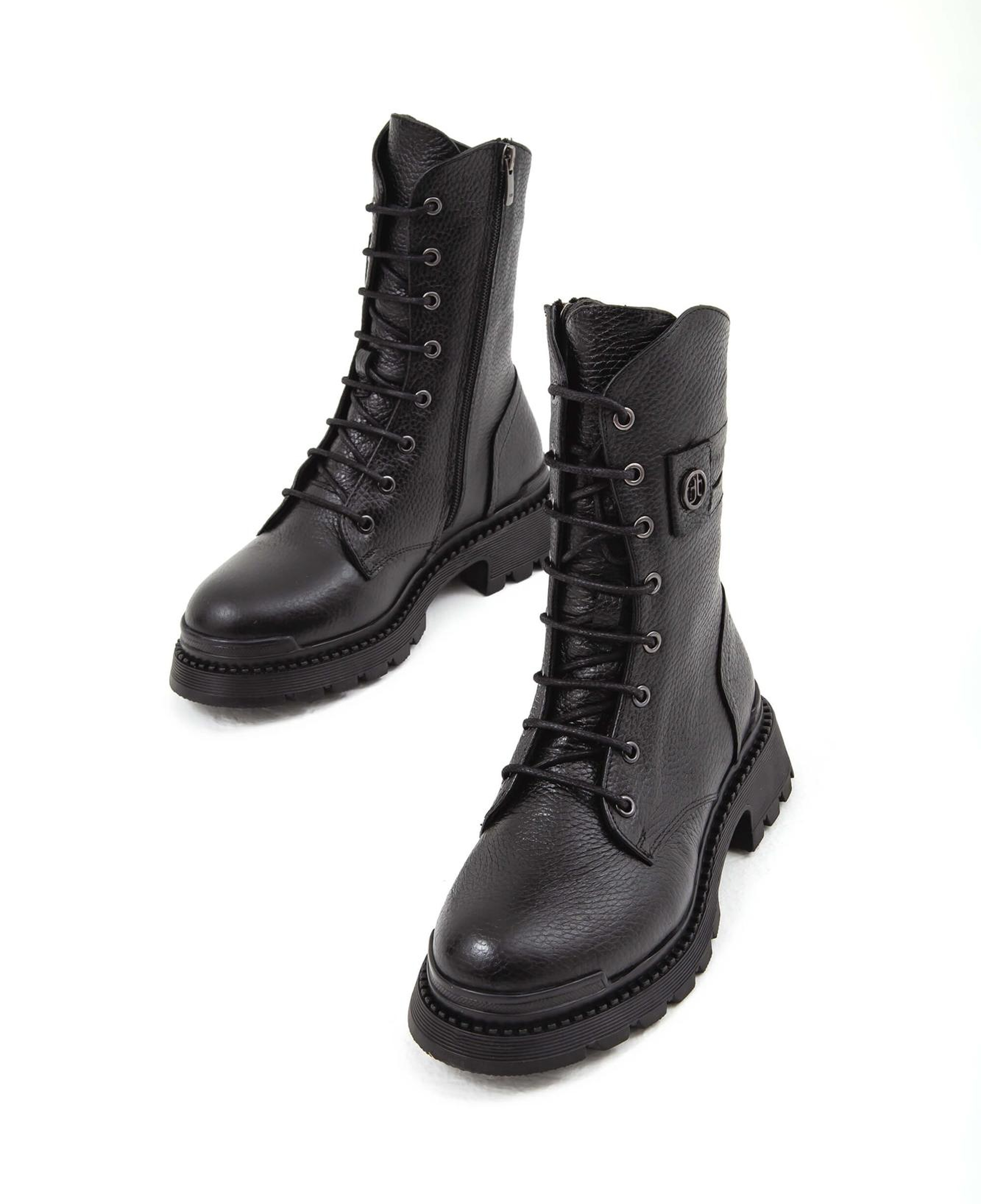 Tamer Tanca Kadın Hakiki Deri Siyah Floter Casual Bot