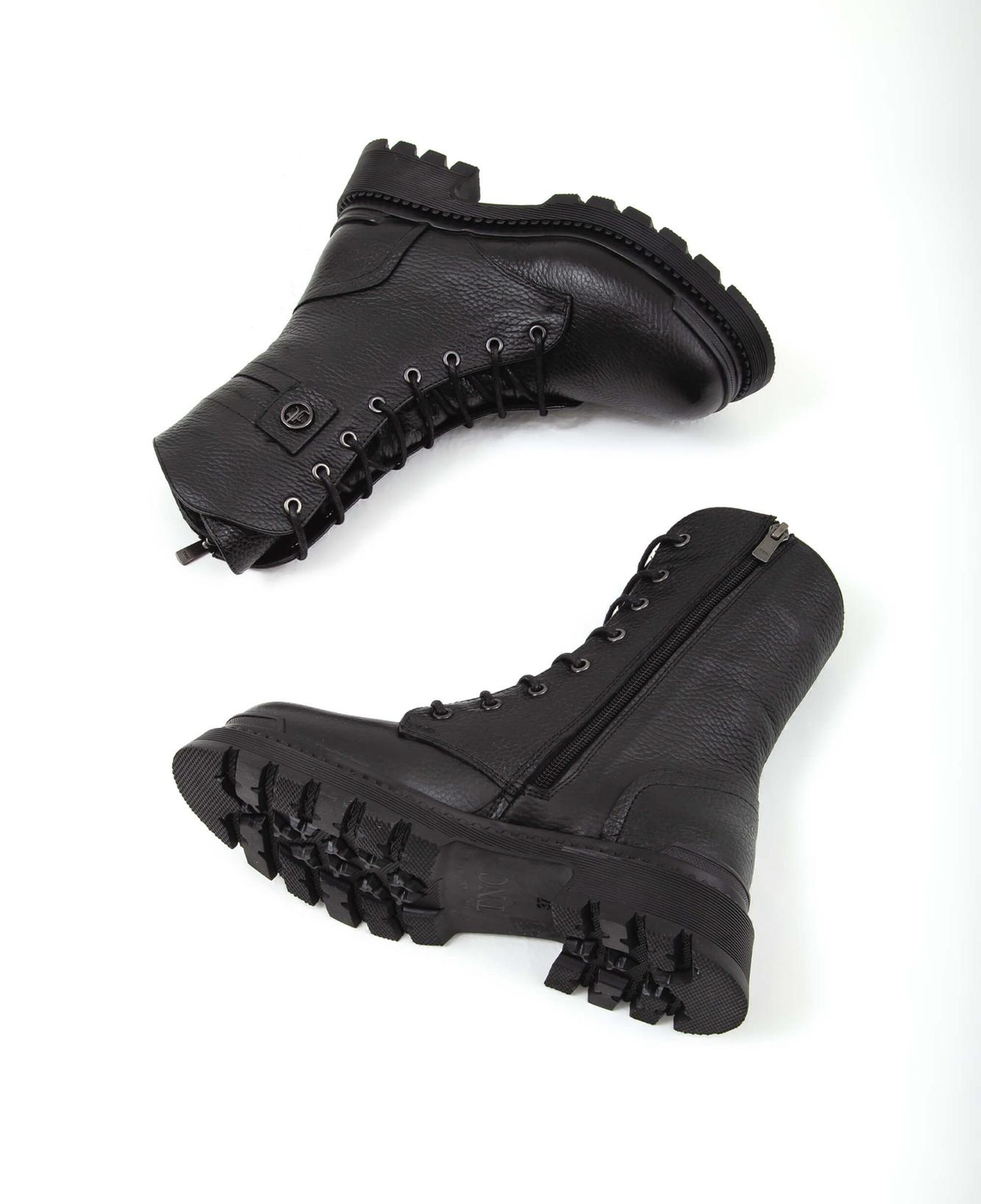 Tamer Tanca Kadın Hakiki Deri Siyah Floter Casual Bot