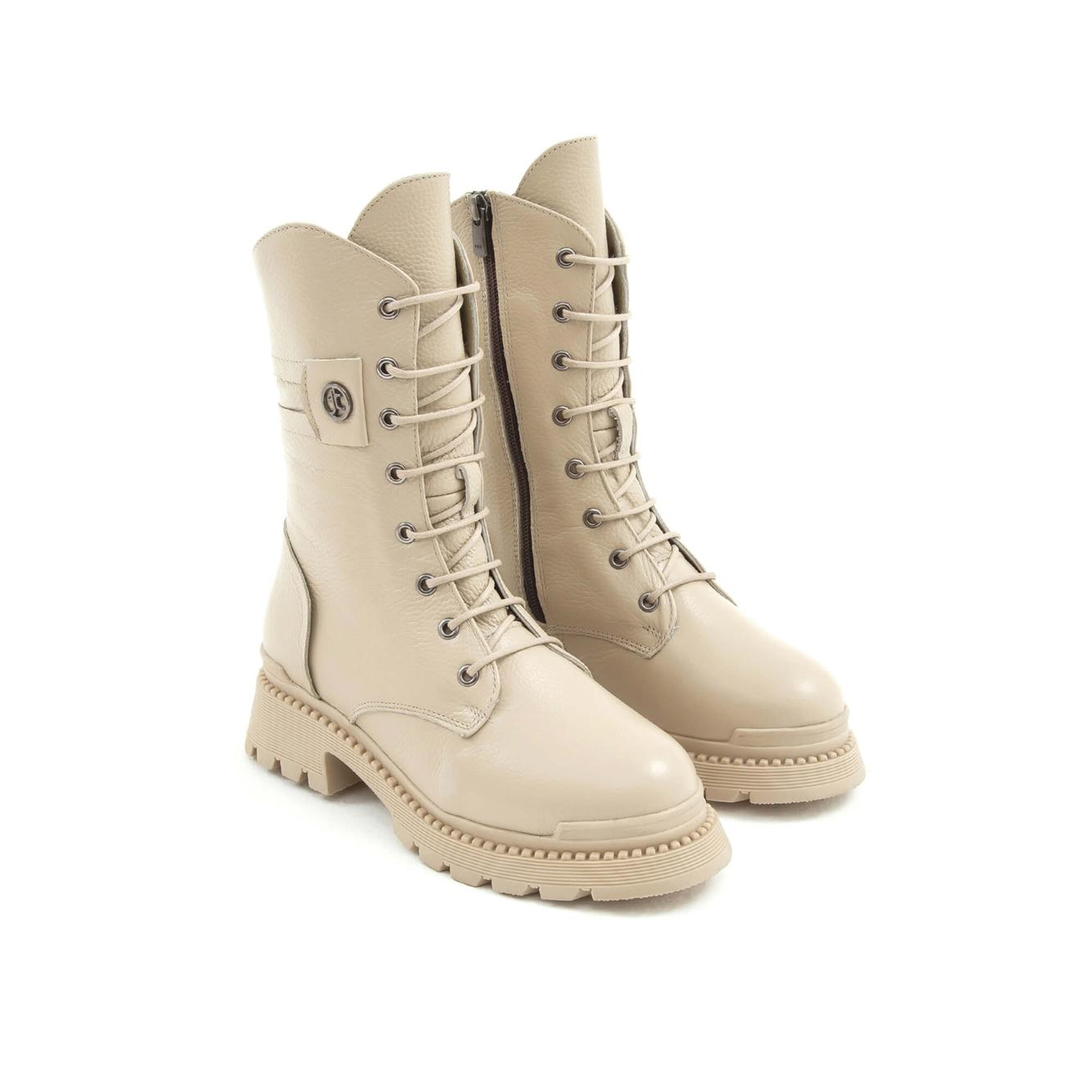 Tamer Tanca Kadın Hakiki Deri Bej Günlük Bot