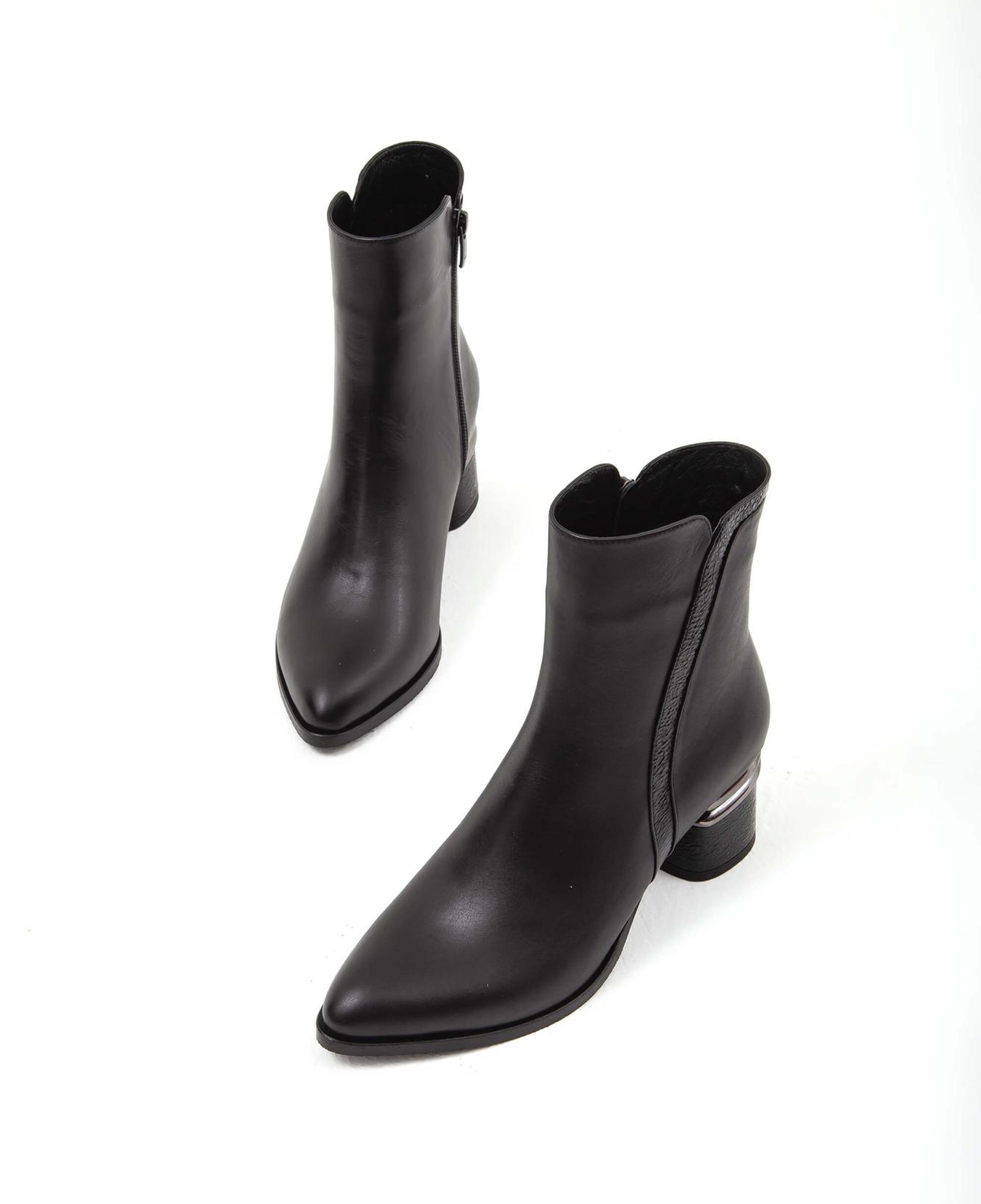 Tamer Tanca Kadın Hakiki Deri Siyah Klasik Bot