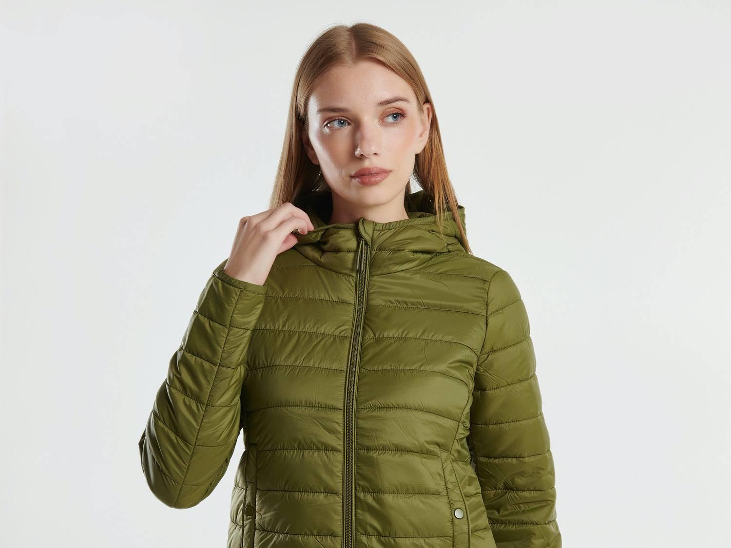 Kadın Haki Recycled Polyester Dolgulu Pufa Mont