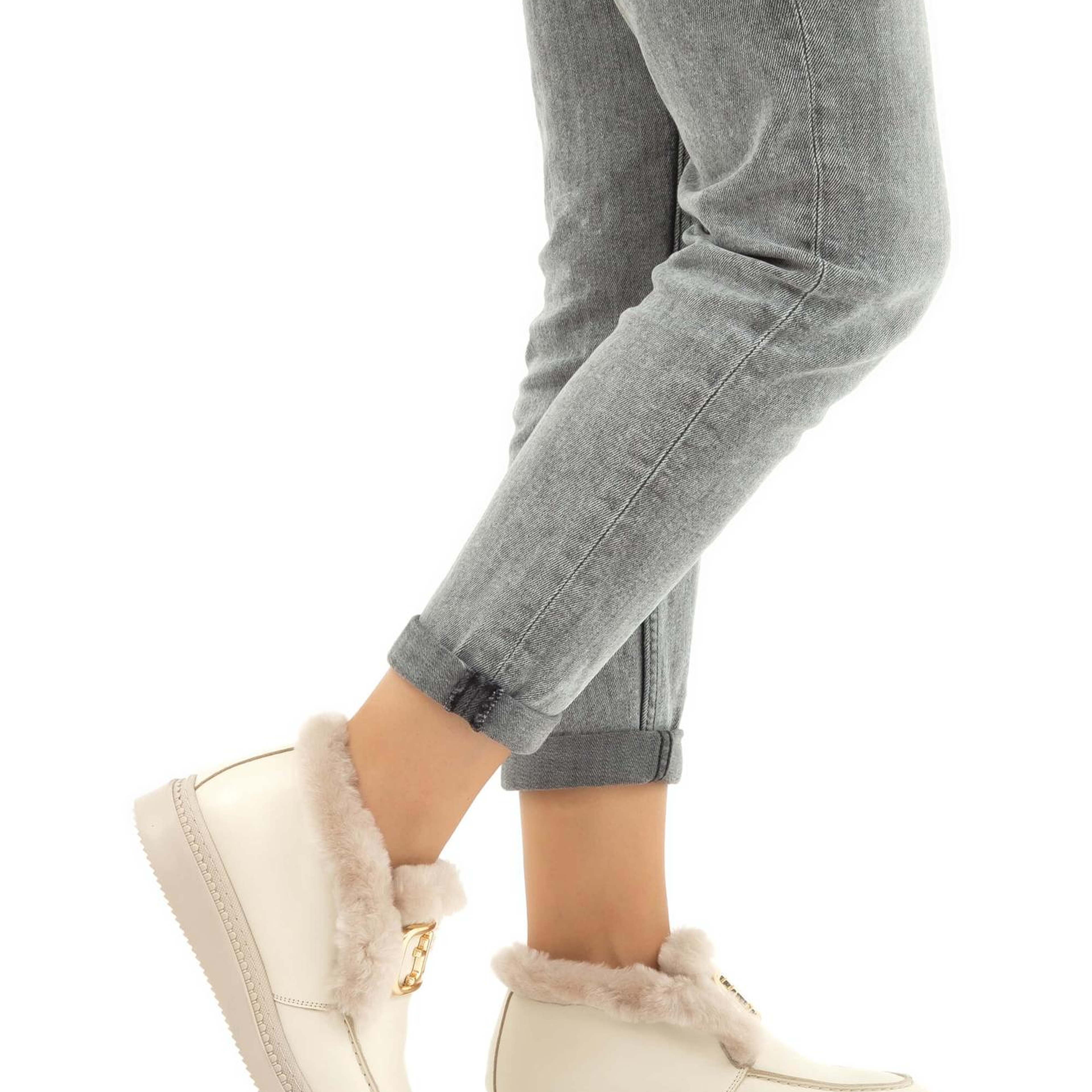 Tamer Tanca Kadın Hakiki Deri Bej Casual Bot