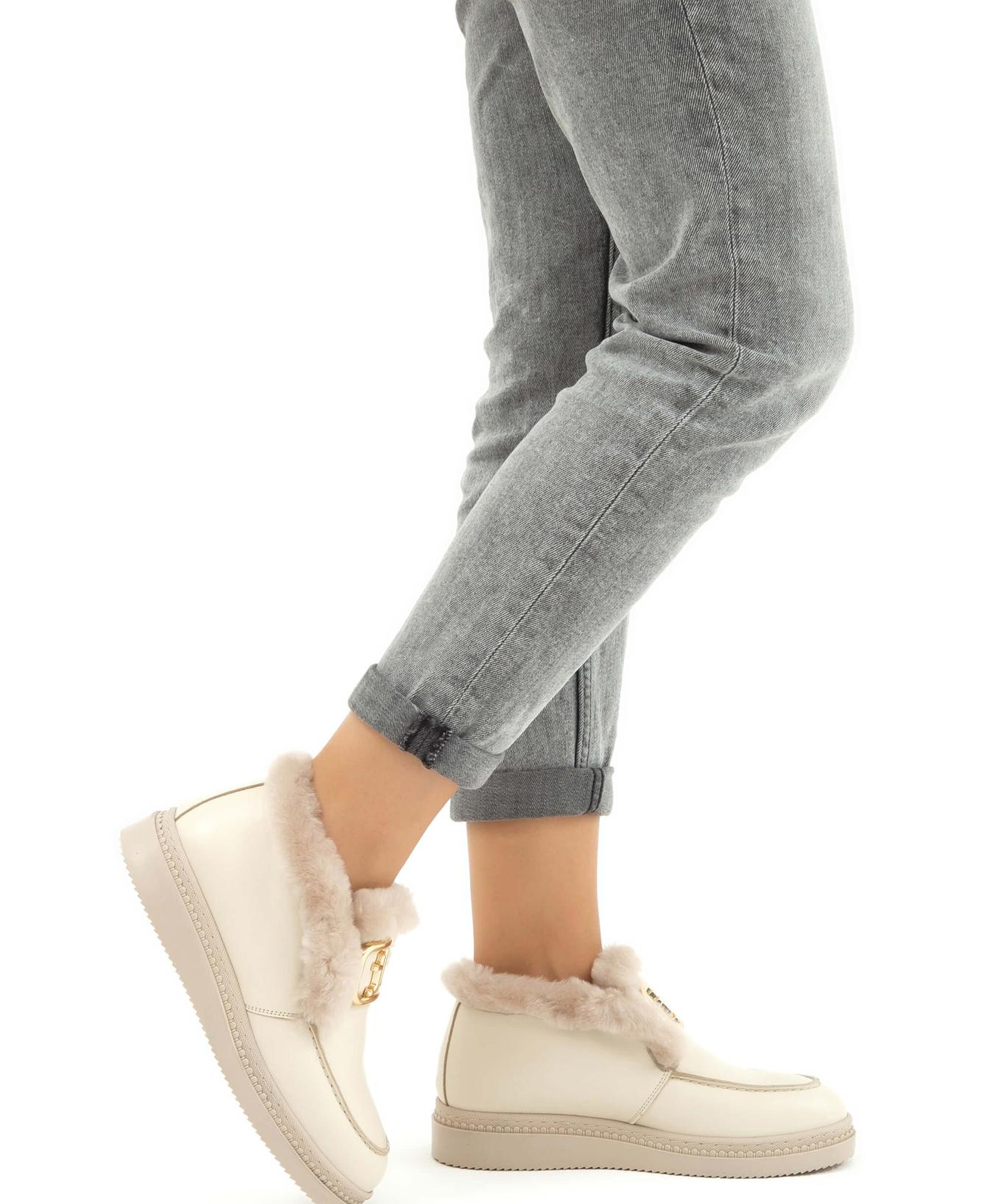 Tamer Tanca Kadın Hakiki Deri Bej Casual Bot