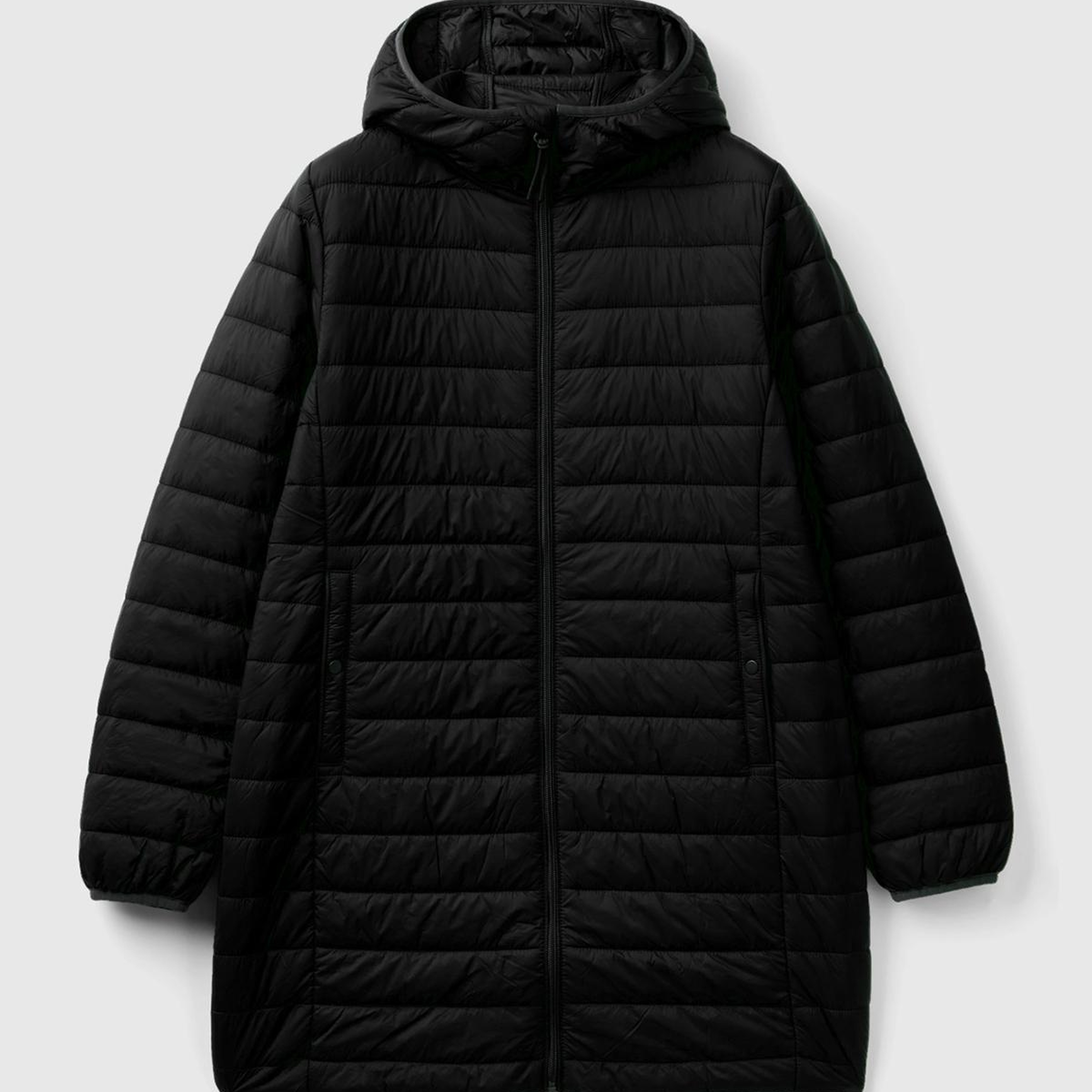 Kadın Siyah Uzun Pufa Mont