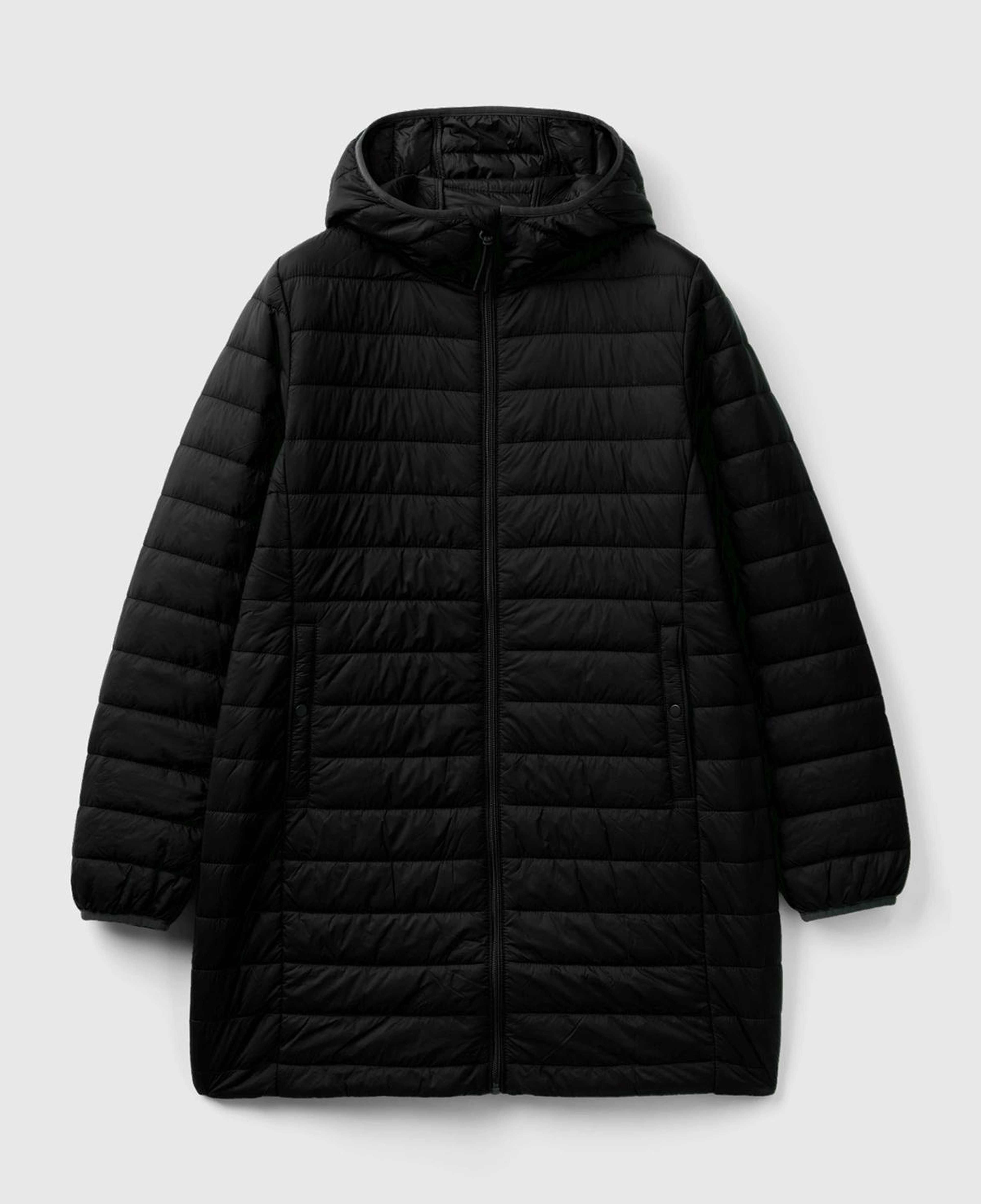 Kadın Siyah Uzun Pufa Mont