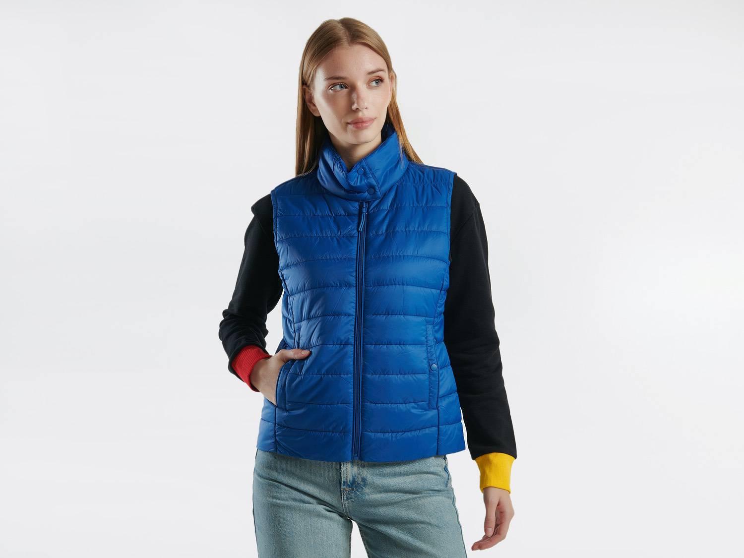 Kadın Gece Mavisi Recycled Polyester Dolgulu Pufa Yelek