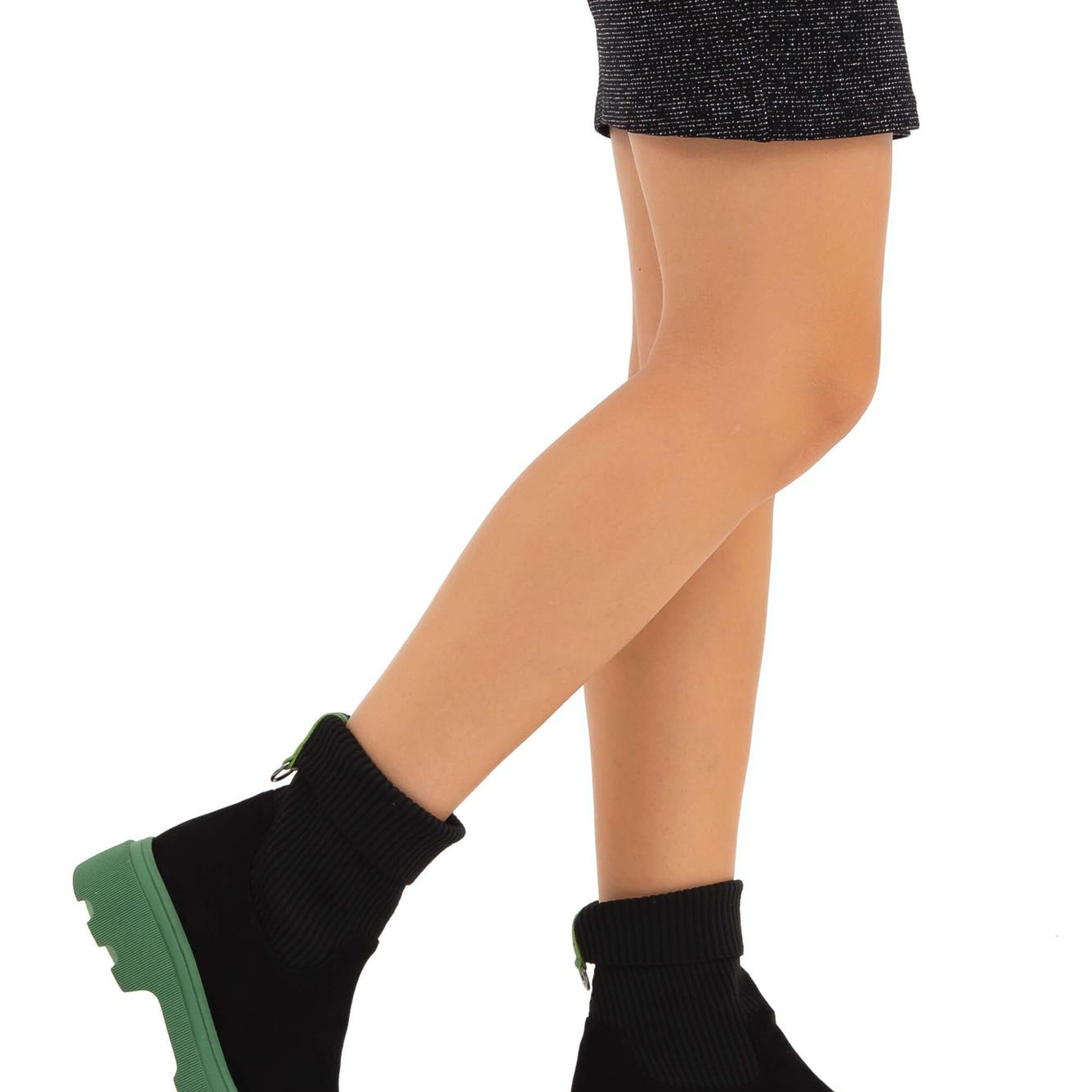 Tamer Tanca Kadın Hakiki Deri Siyah/Haki Casual Bot