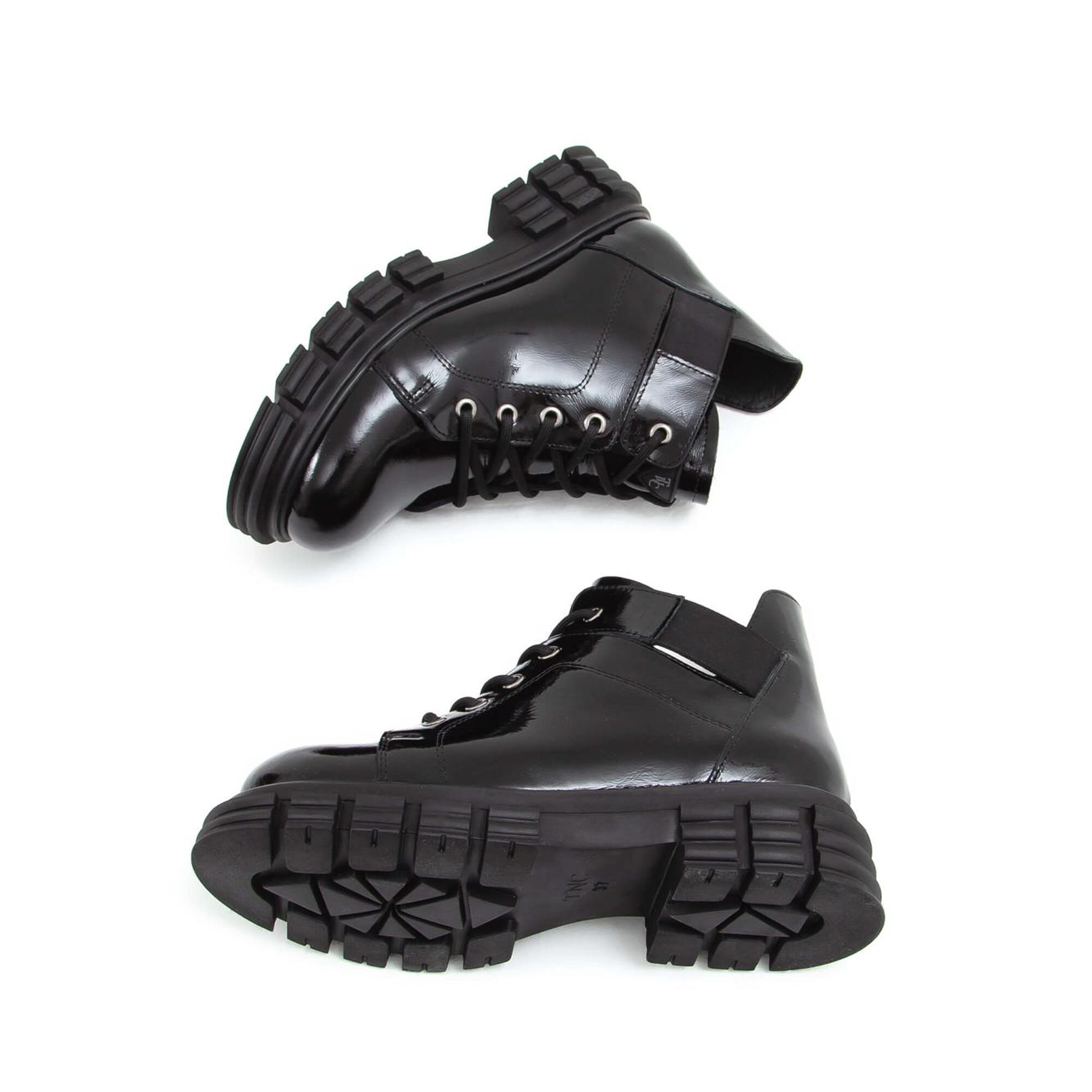 Tamer Tanca Kadın Hakiki Deri Siyah Rugan Casual Bot