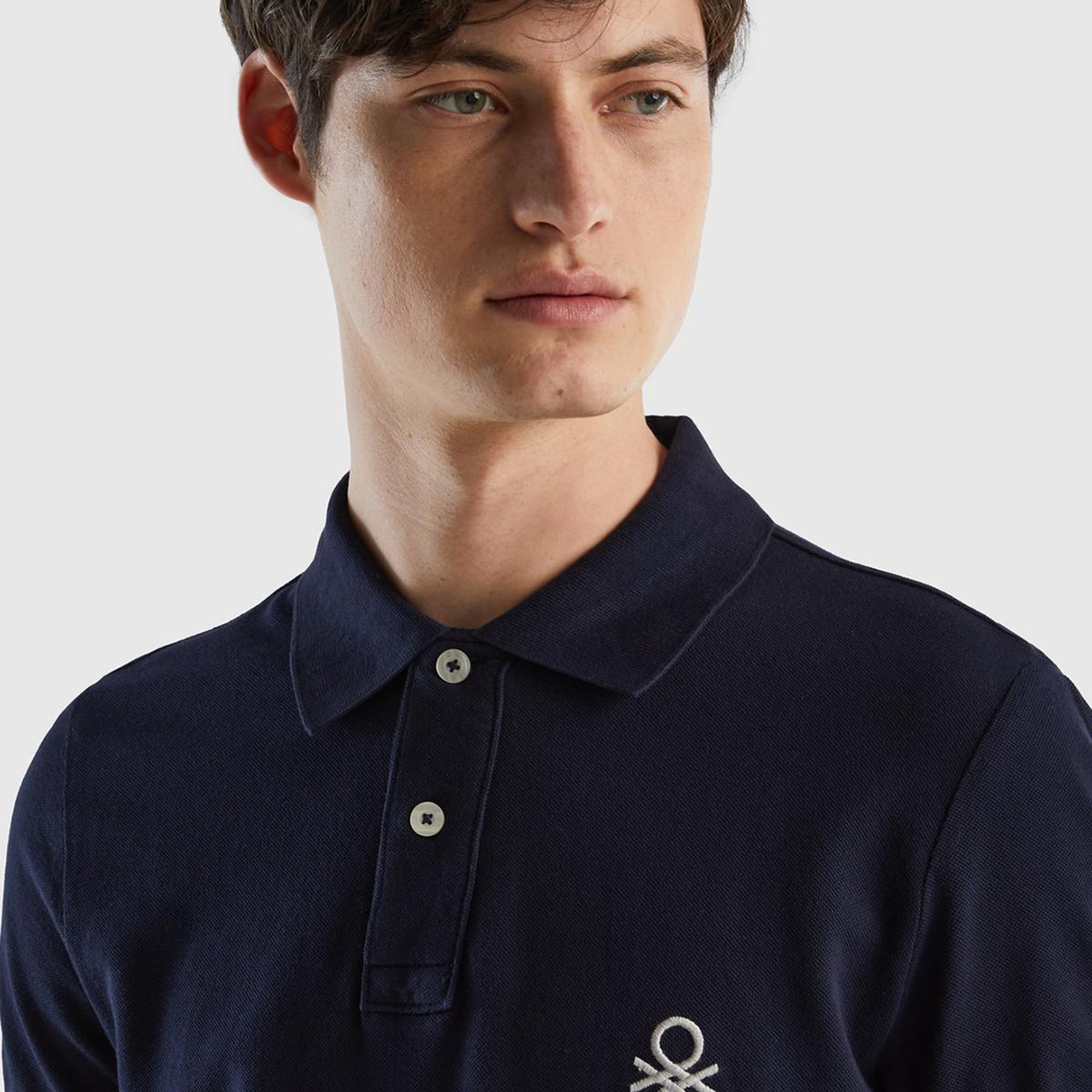 Erkek Koyu Lacivert Slim Fit Kısa Kollu Polo T-Shirt