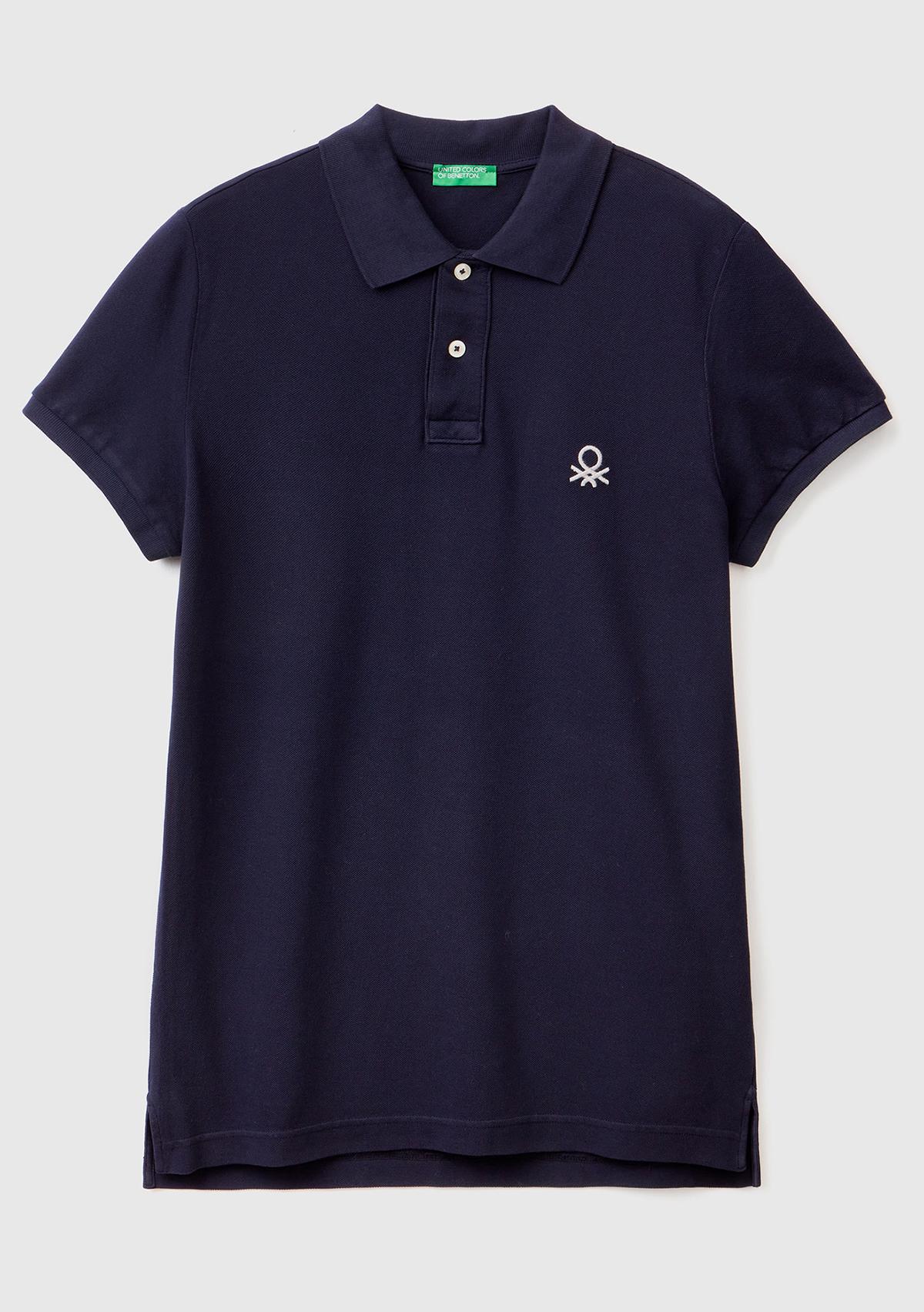 Erkek Koyu Lacivert Slim Fit Kısa Kollu Polo T-Shirt