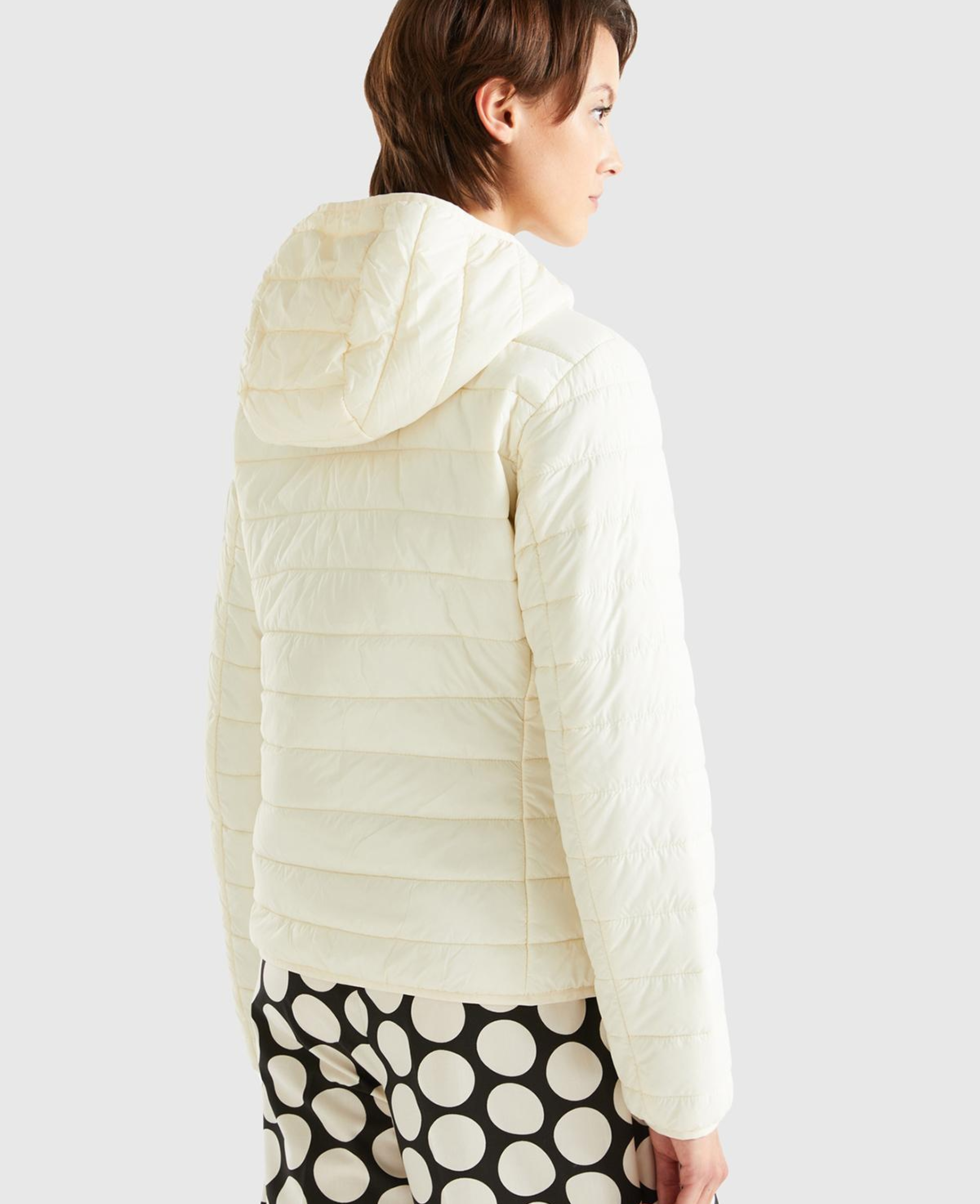 Kadın Krem Recycled Polyester Dolgulu Pufa Mont