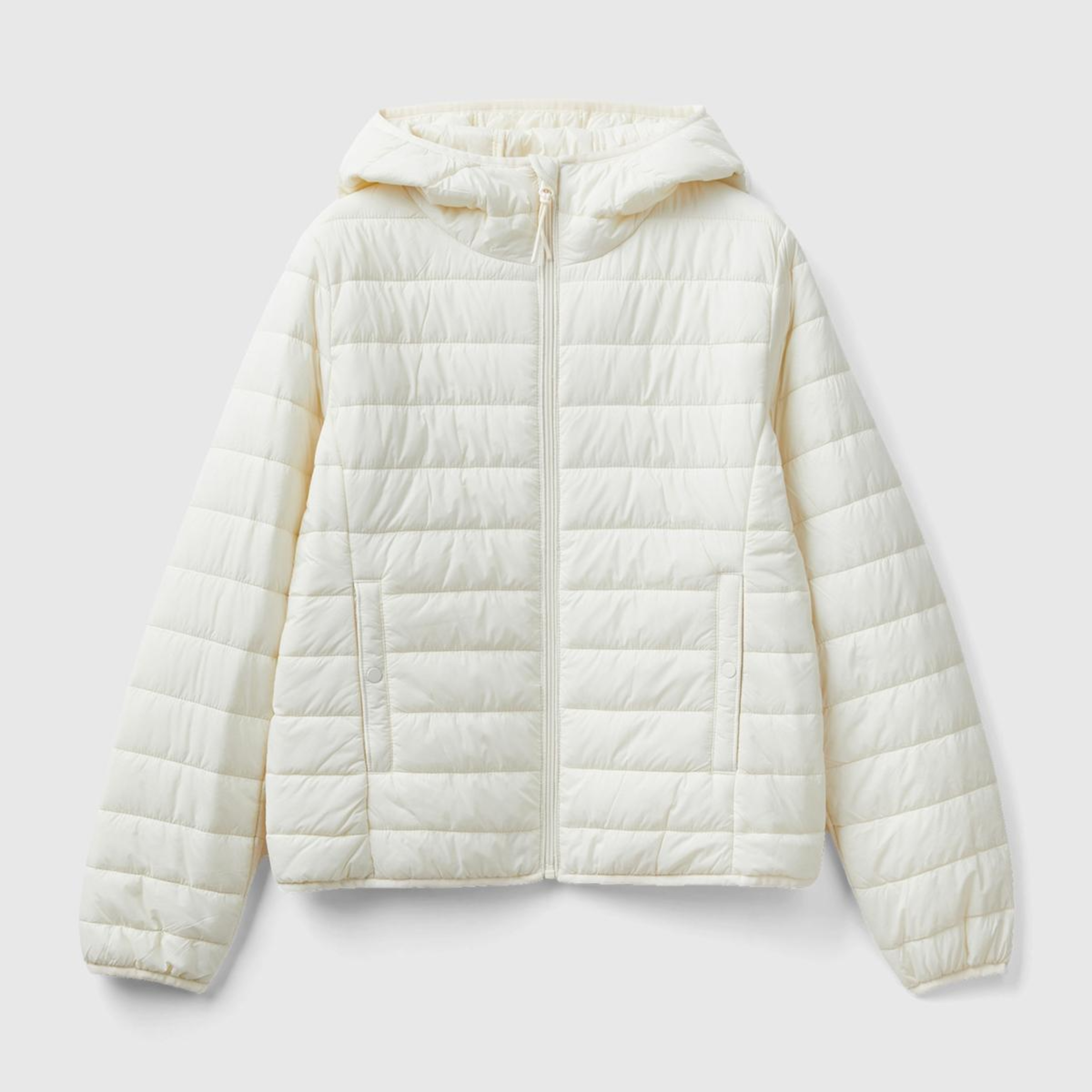 Kadın Krem Recycled Polyester Dolgulu  Pufa Mont