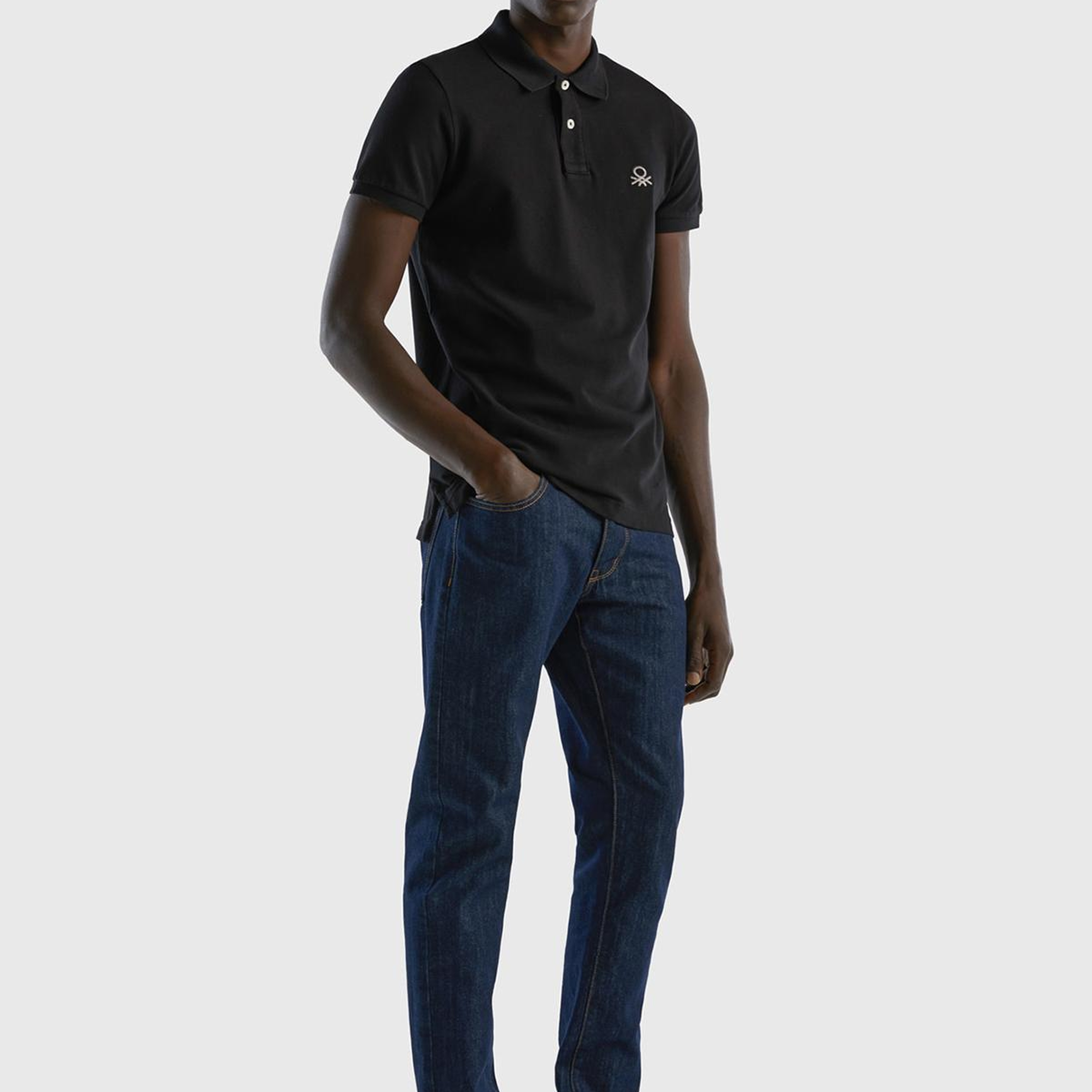 Erkek Siyah Slim Fit Kısa Kollu Polo T-Shirt