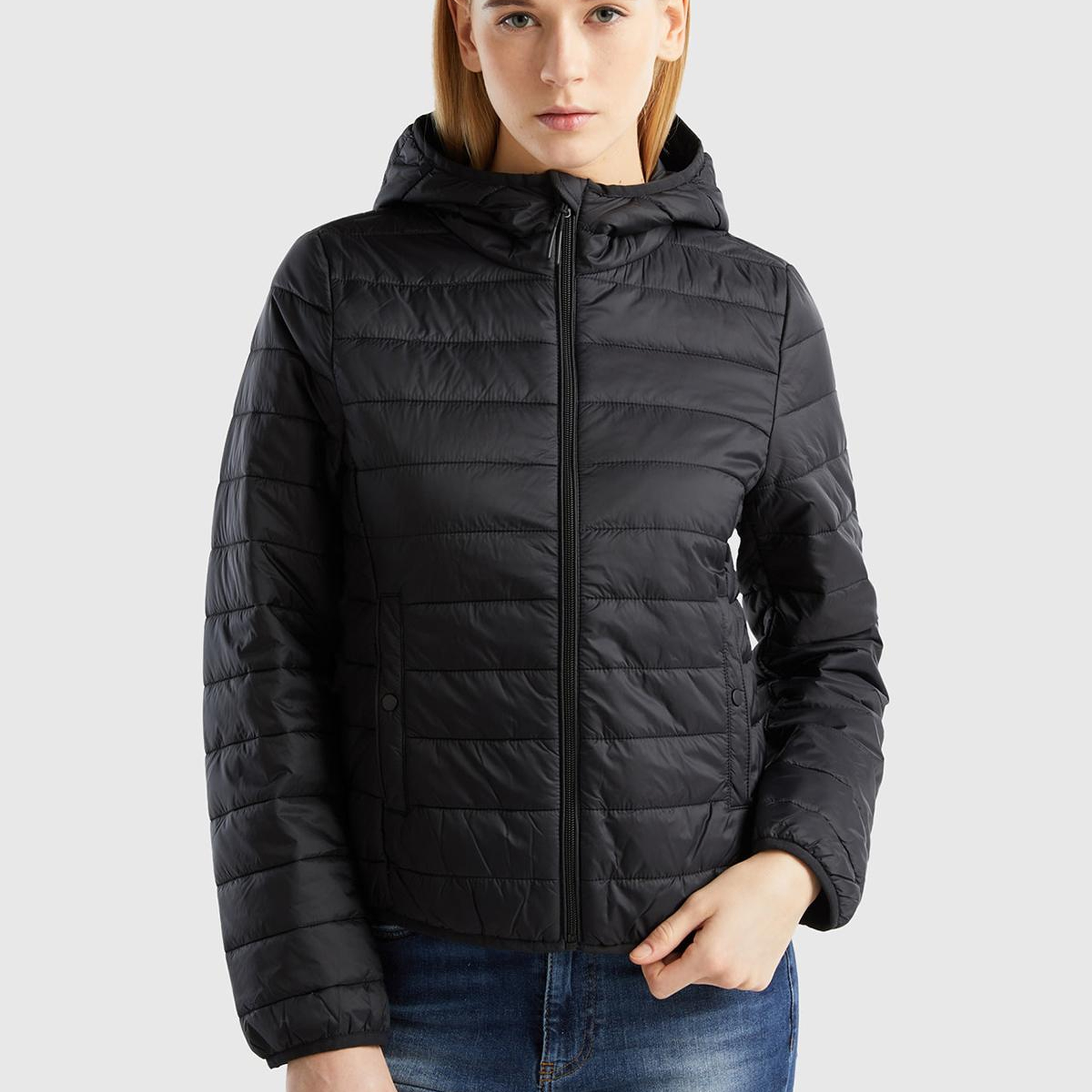 Kadın Siyah Recycled Polyester Dolgulu Pufa Mont