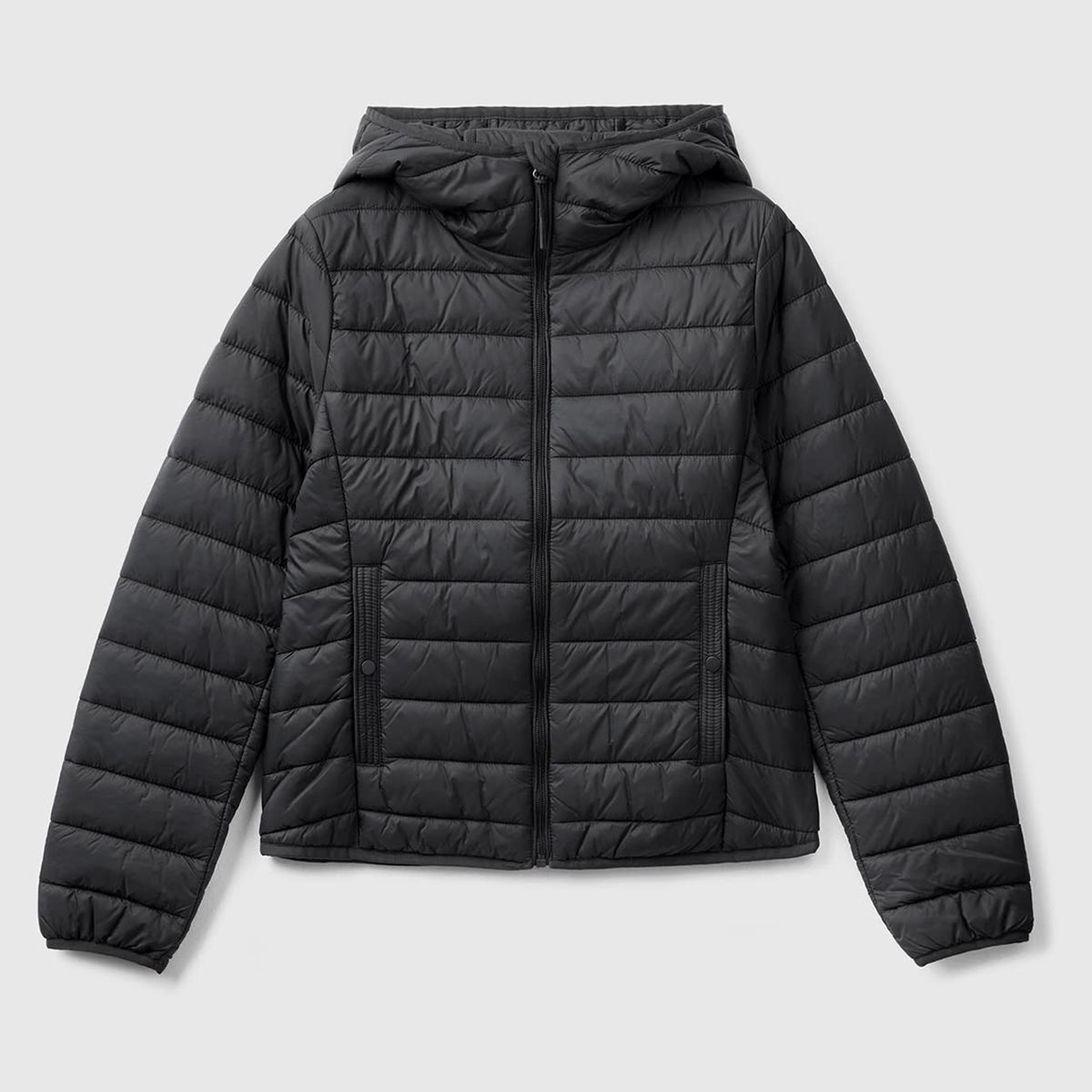 Kadın Siyah Recycled Polyester Dolgulu Pufa Mont