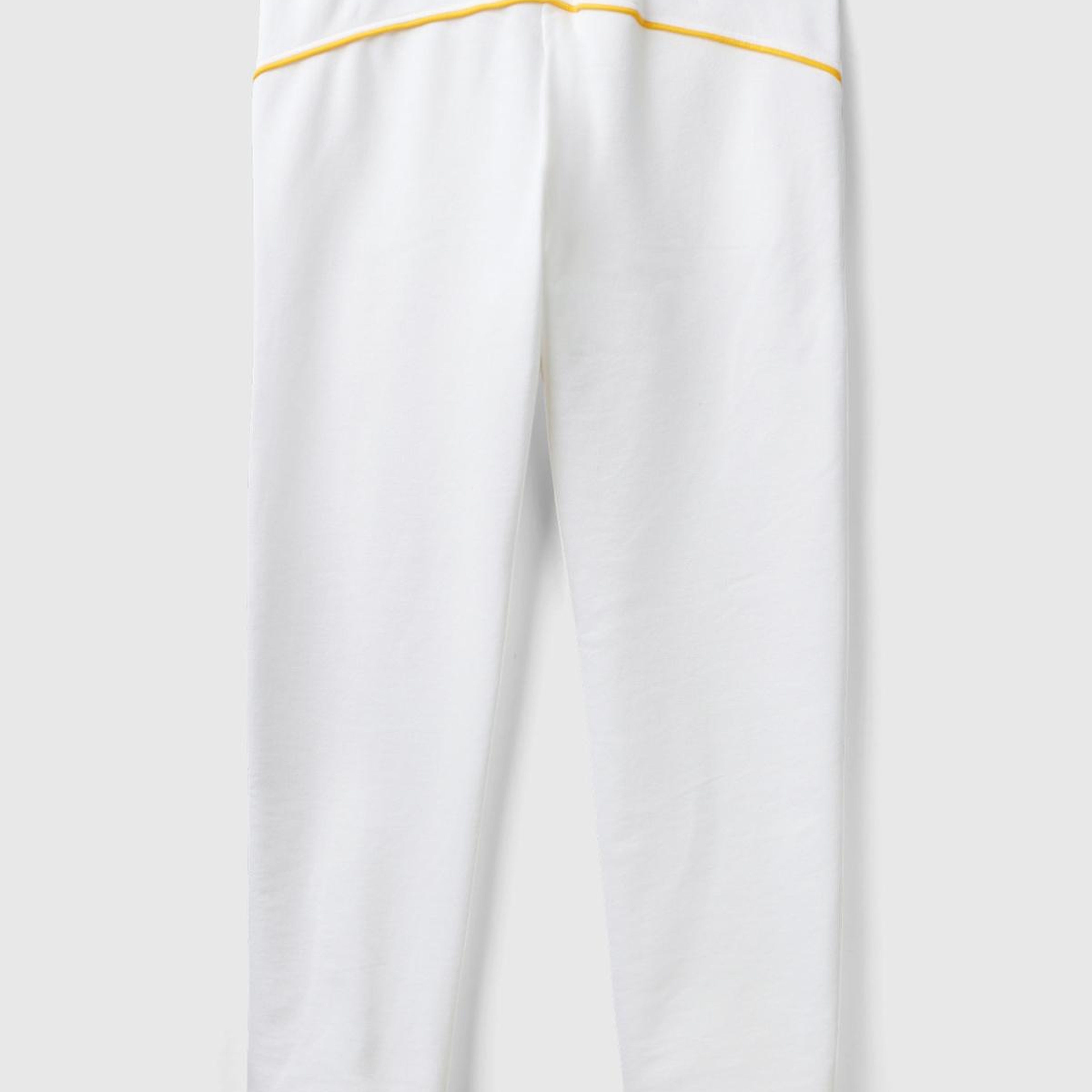 Kadın Beyaz Mix %100 Pamuk Yanları Cepli Beli Büzgülü Jogger Eşofman Altı