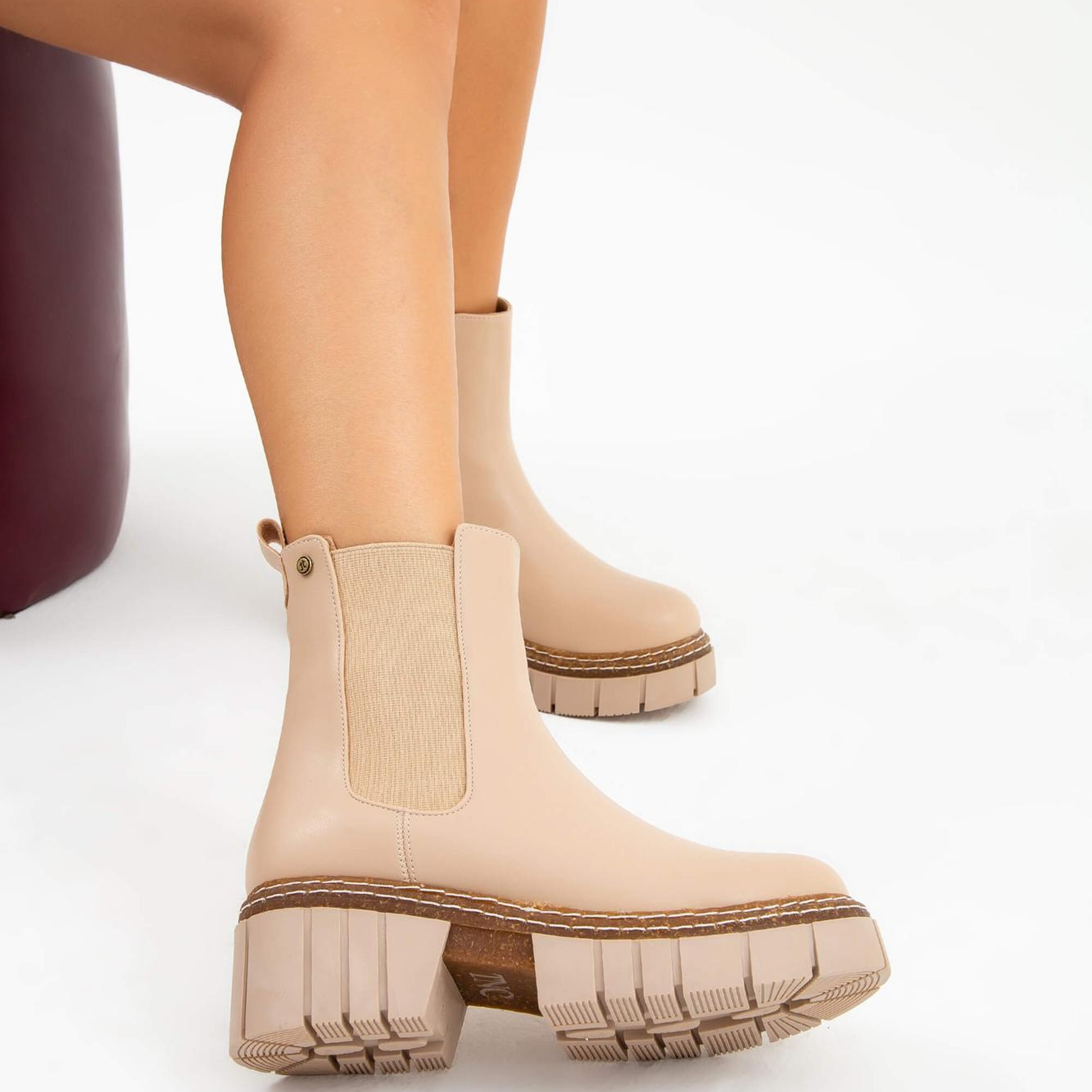 Tamer Tanca Kadın Vegan Bej Casual Bot