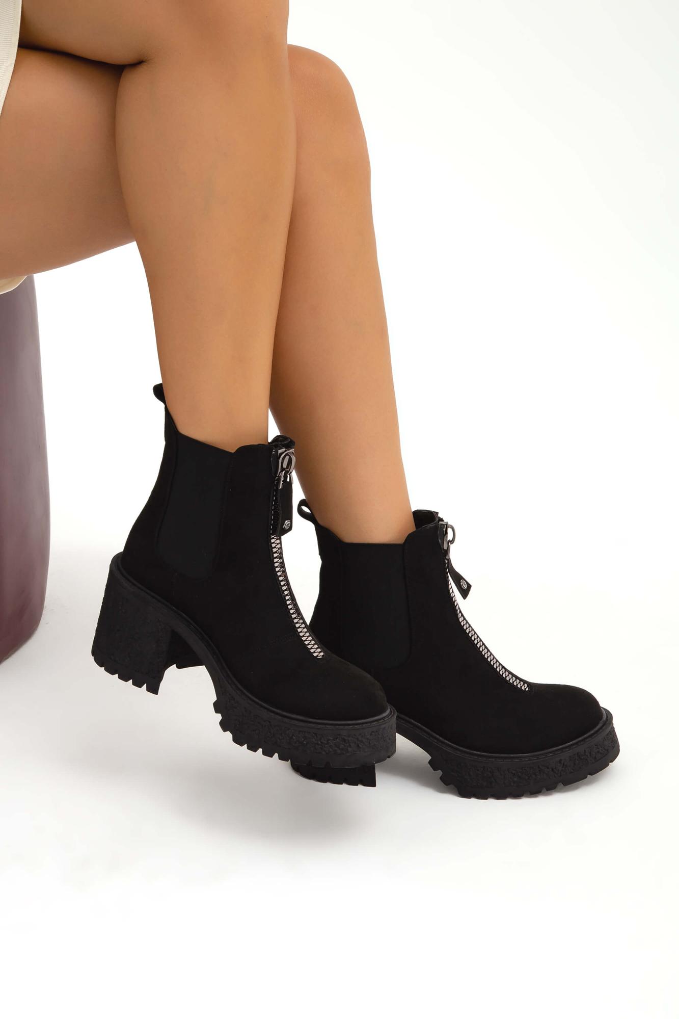 Tamer Tanca Kadın Vegan Siyah Süet Casual Bot