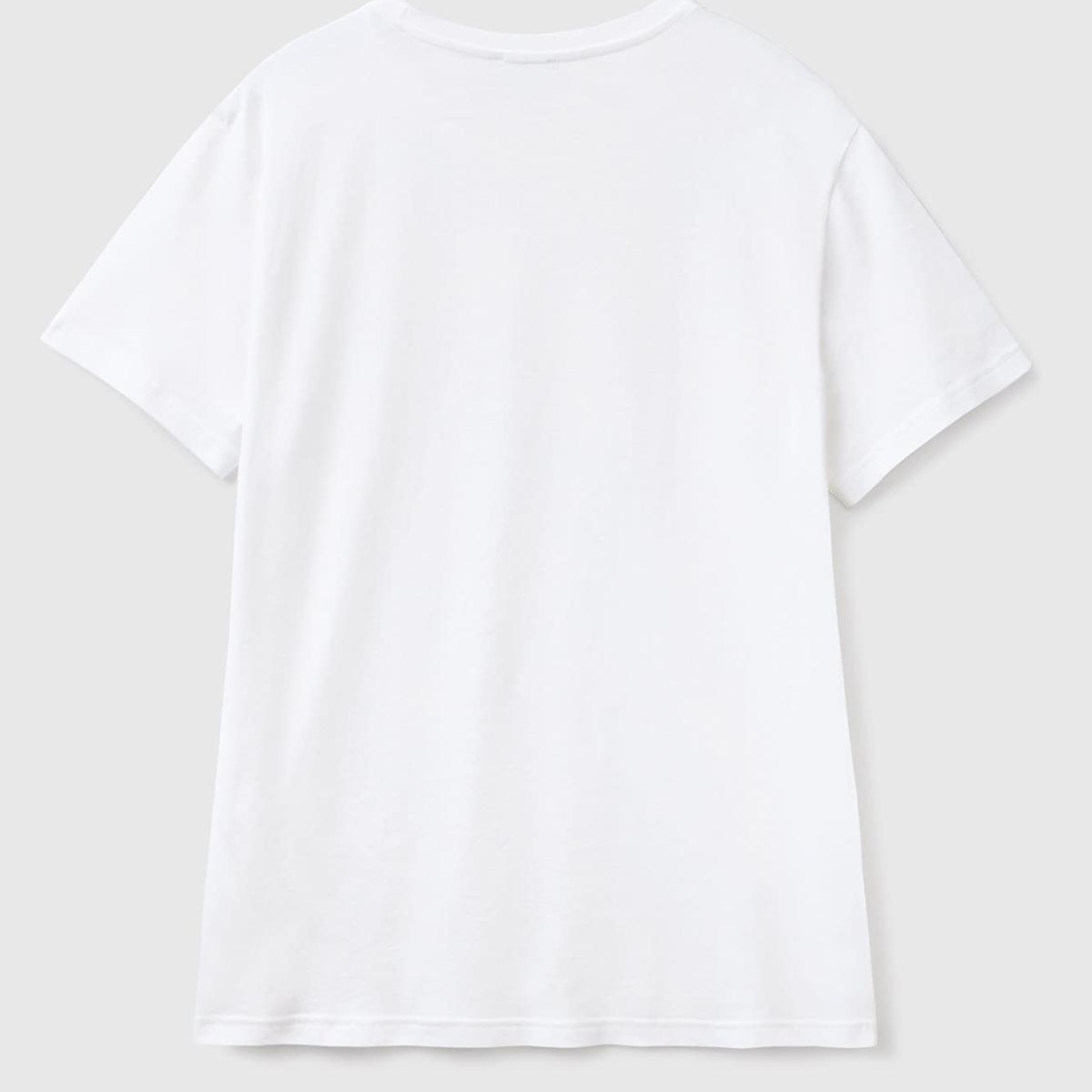 Erkek Beyaz %100 Koton Bisiklet Yaka Basic T-Shirt