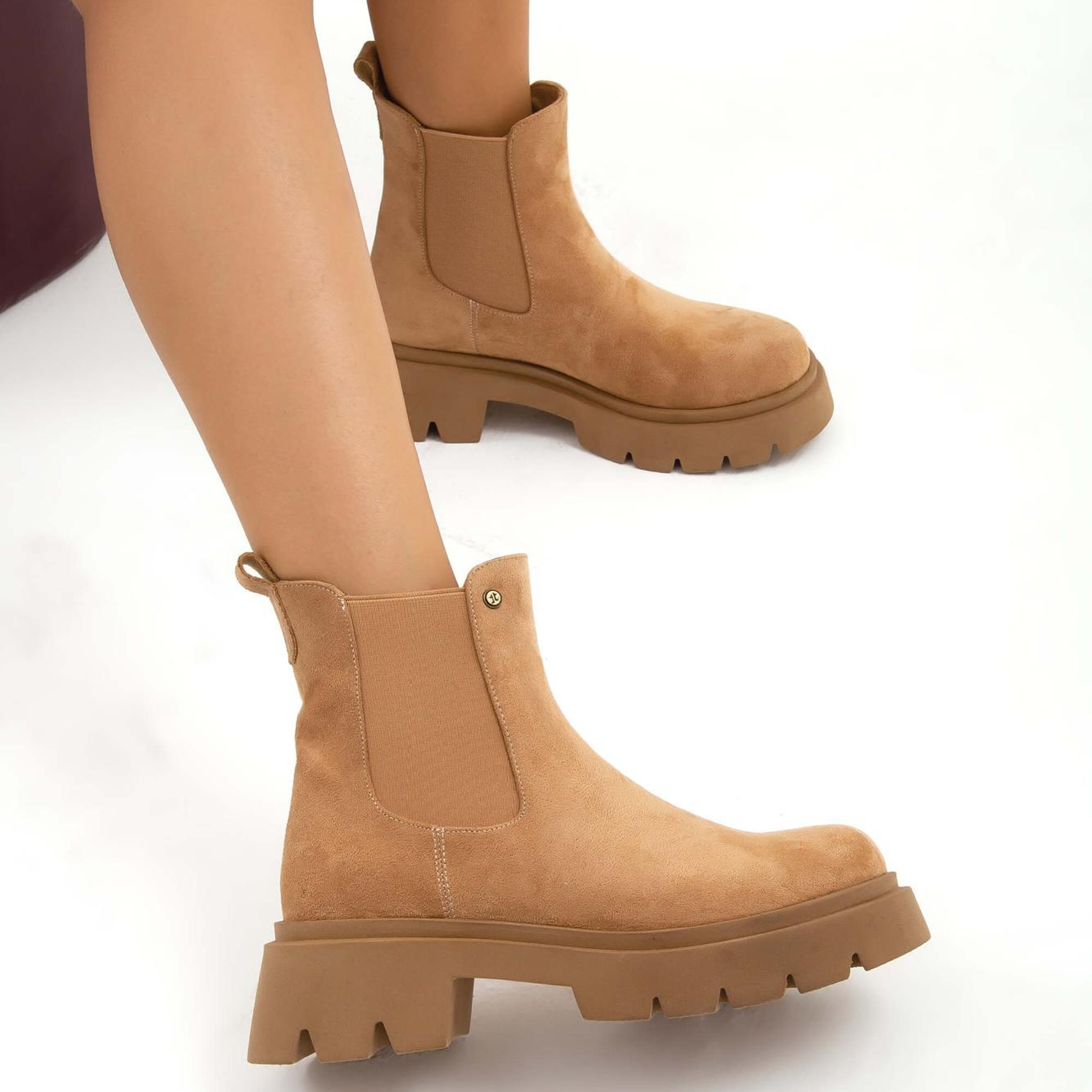 Tamer Tanca Kadın Vegan Tarçın Süet Casual Bot