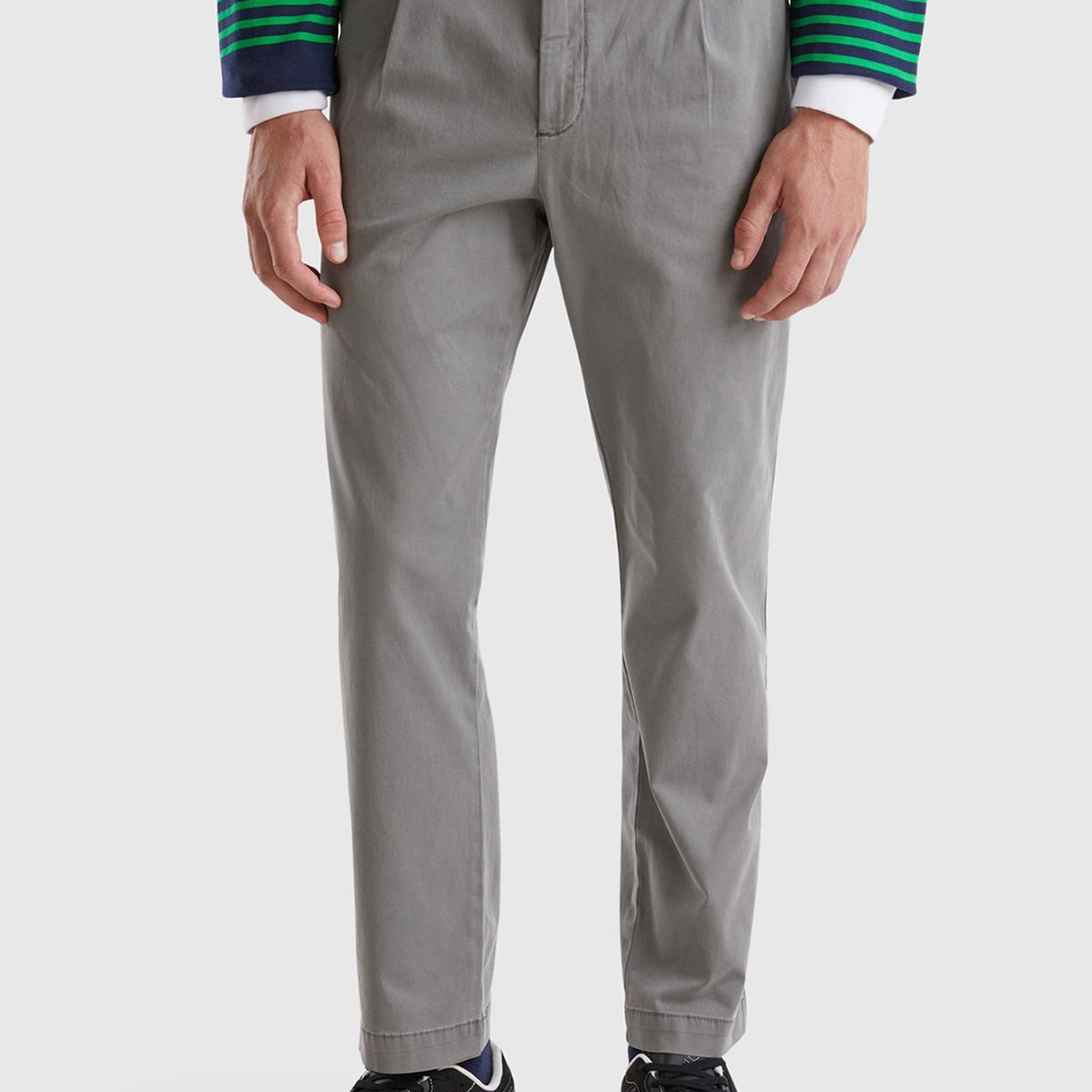 Erkek Antrasit Pamuk Karışımlı Yanları ve Arkası Cep Detaylı Pantolon