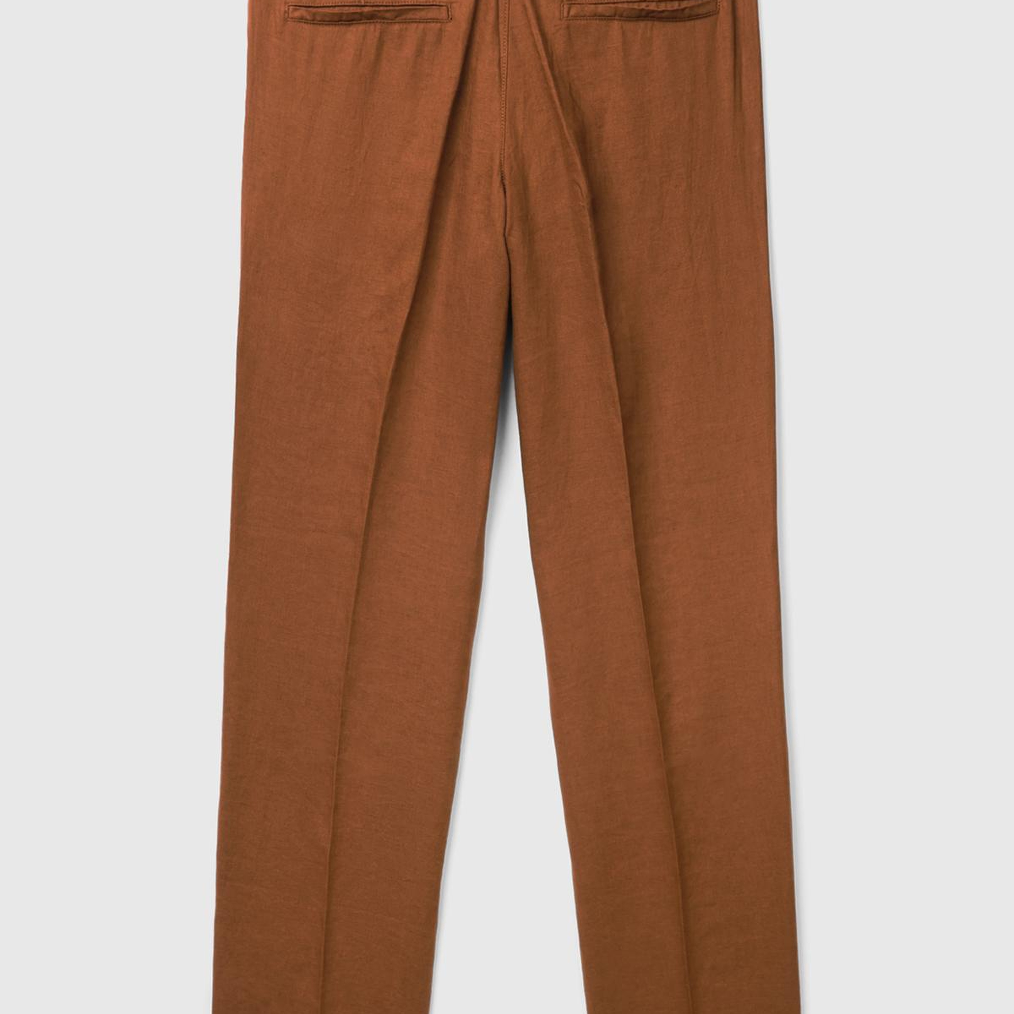 Erkek Kahverengi %100 Keten Pantolon