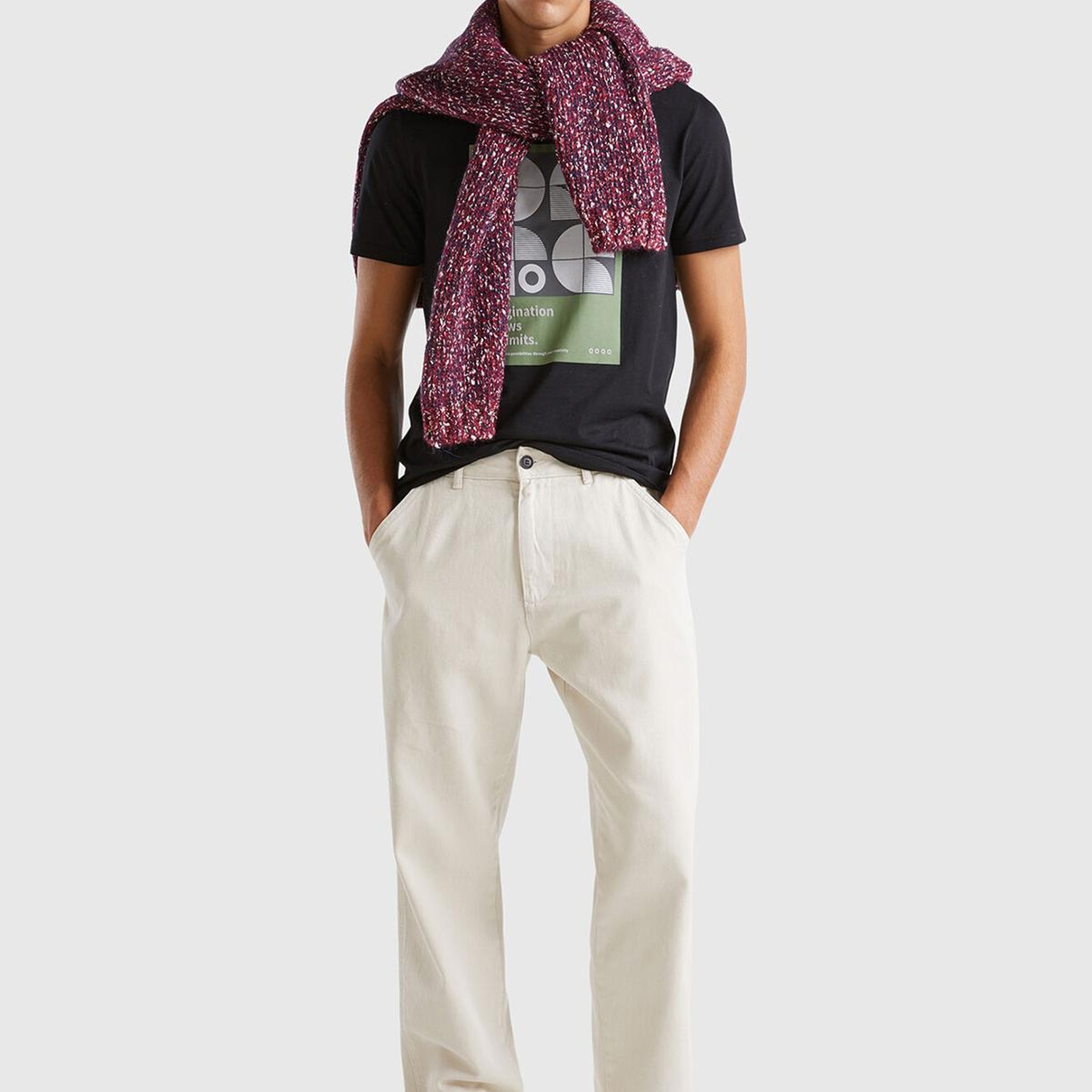 Erkek Beyaz %100 Pamuk Düz Paça Pantolon