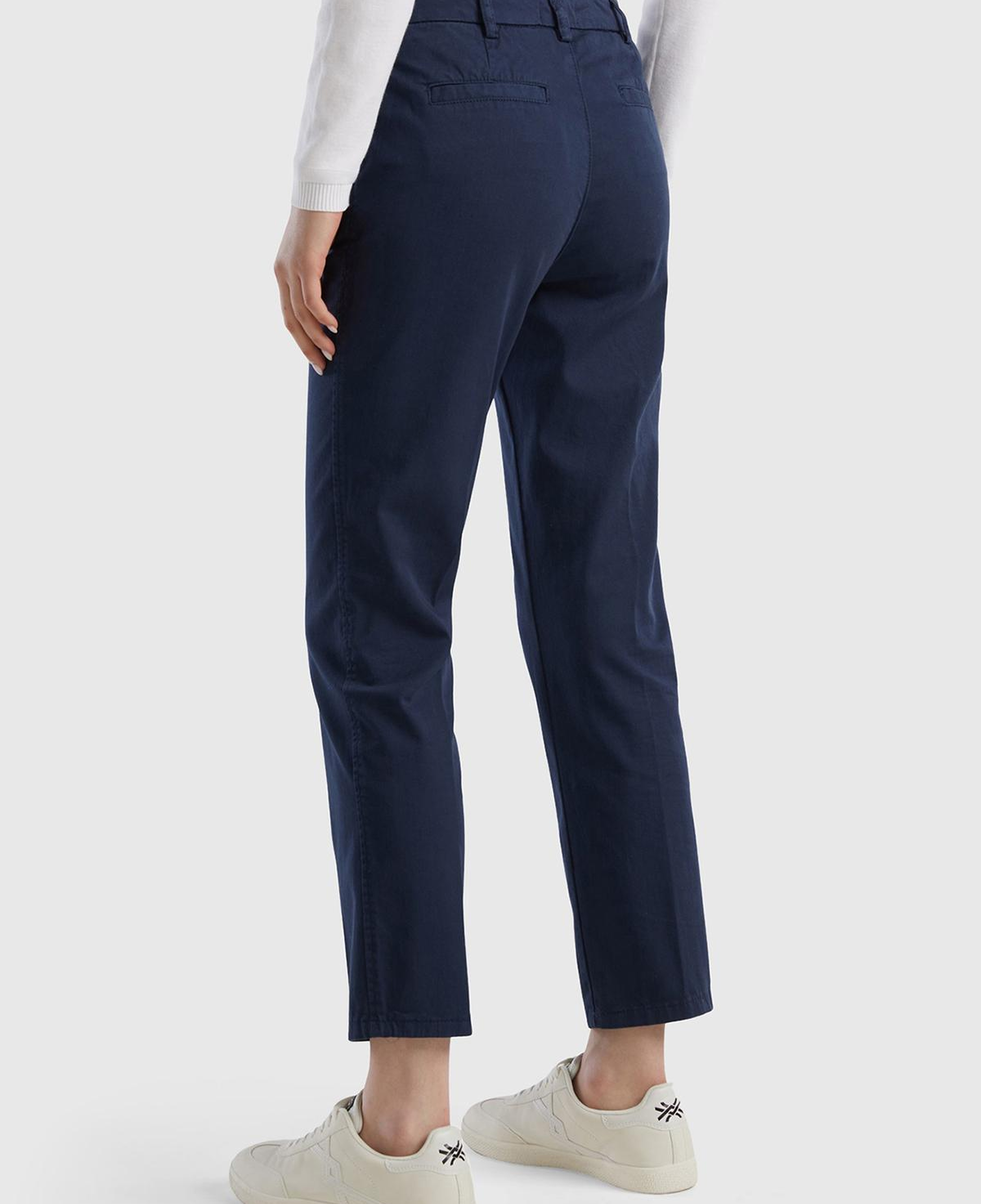 Kadın Lacivert Elastanlı Basic Chino Pantolon