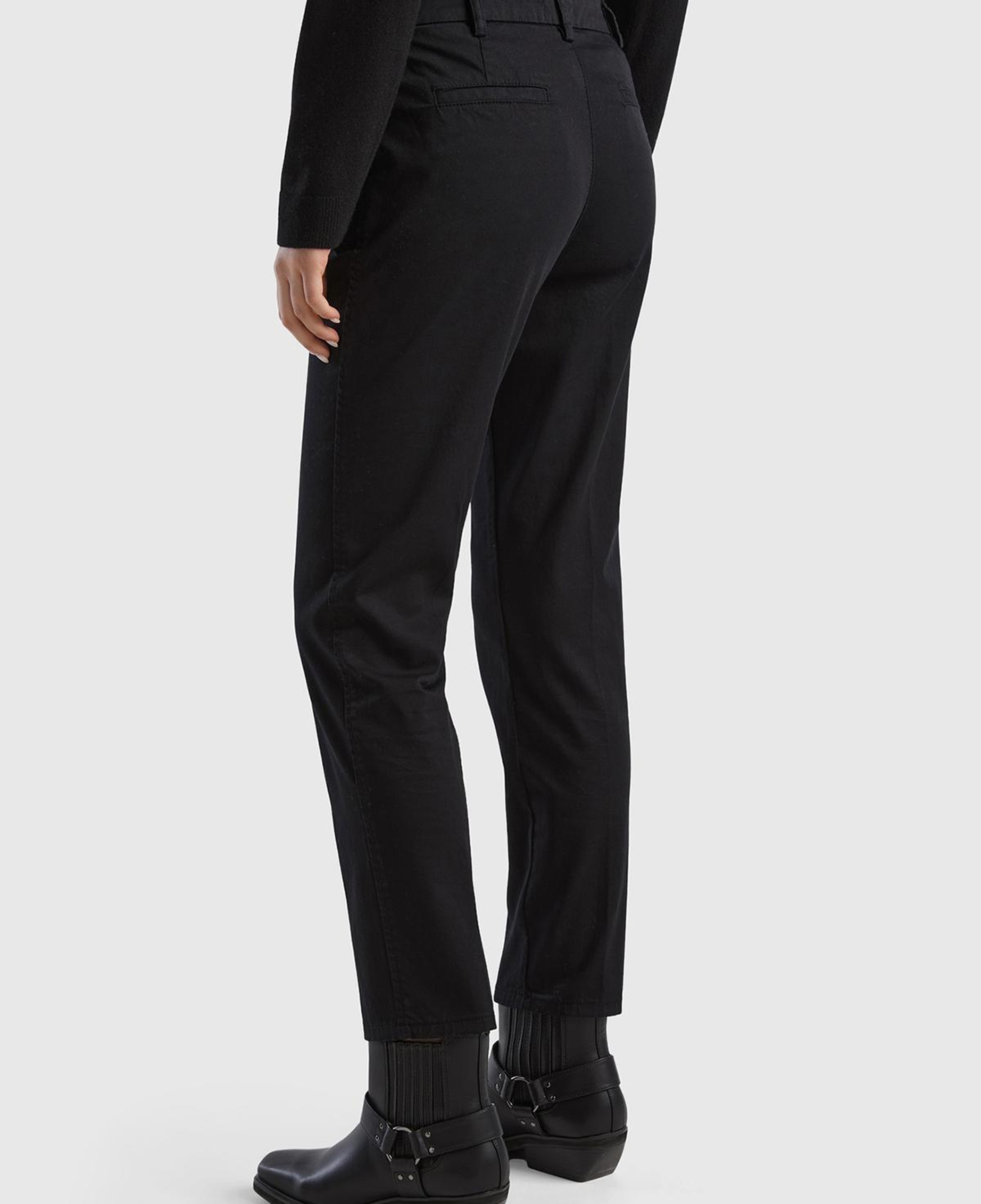 Kadın Siyah Elastanlı Basic Chino Pantolon