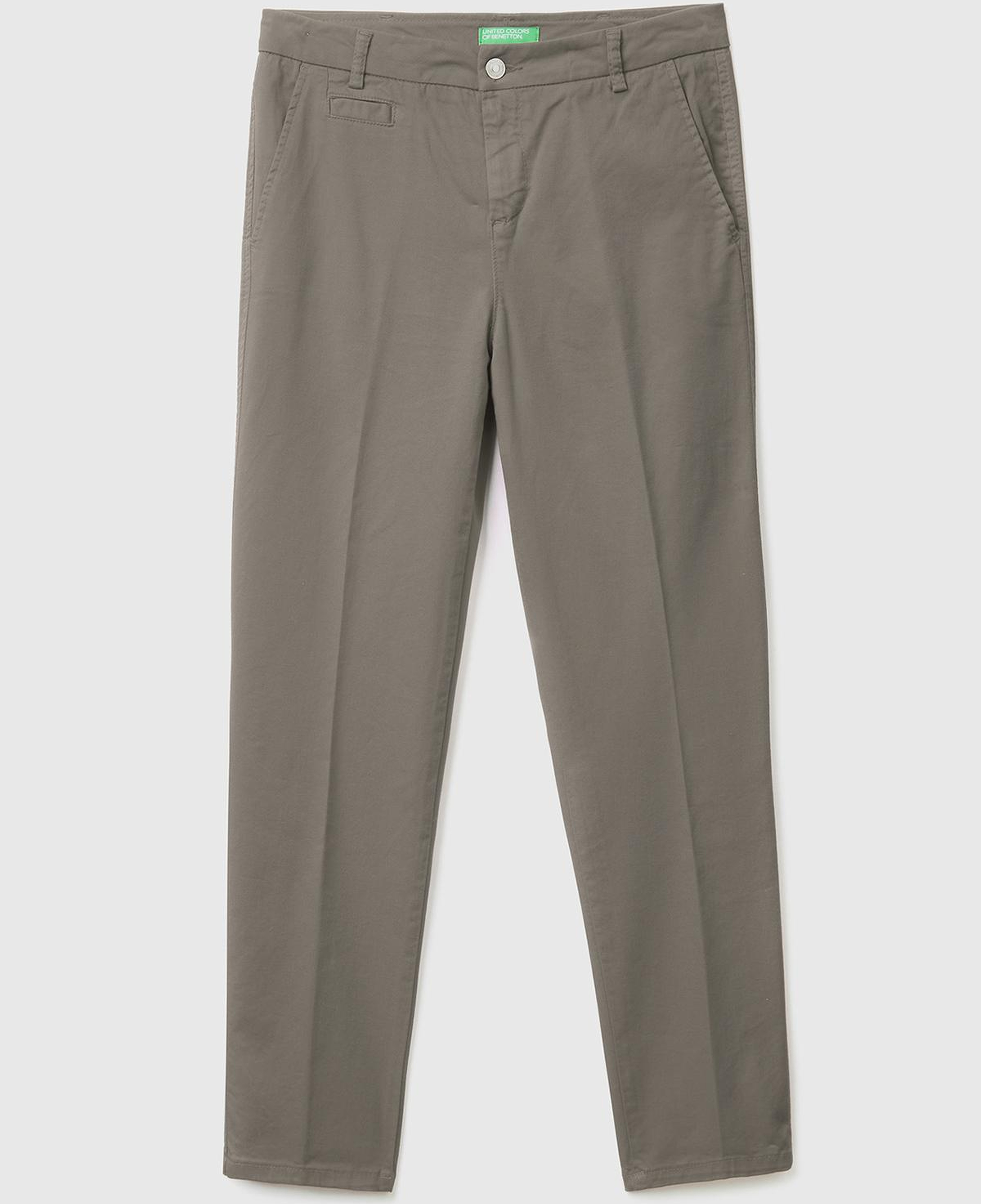 Kadın Gri Elastanlı Basic Chino Pantolon