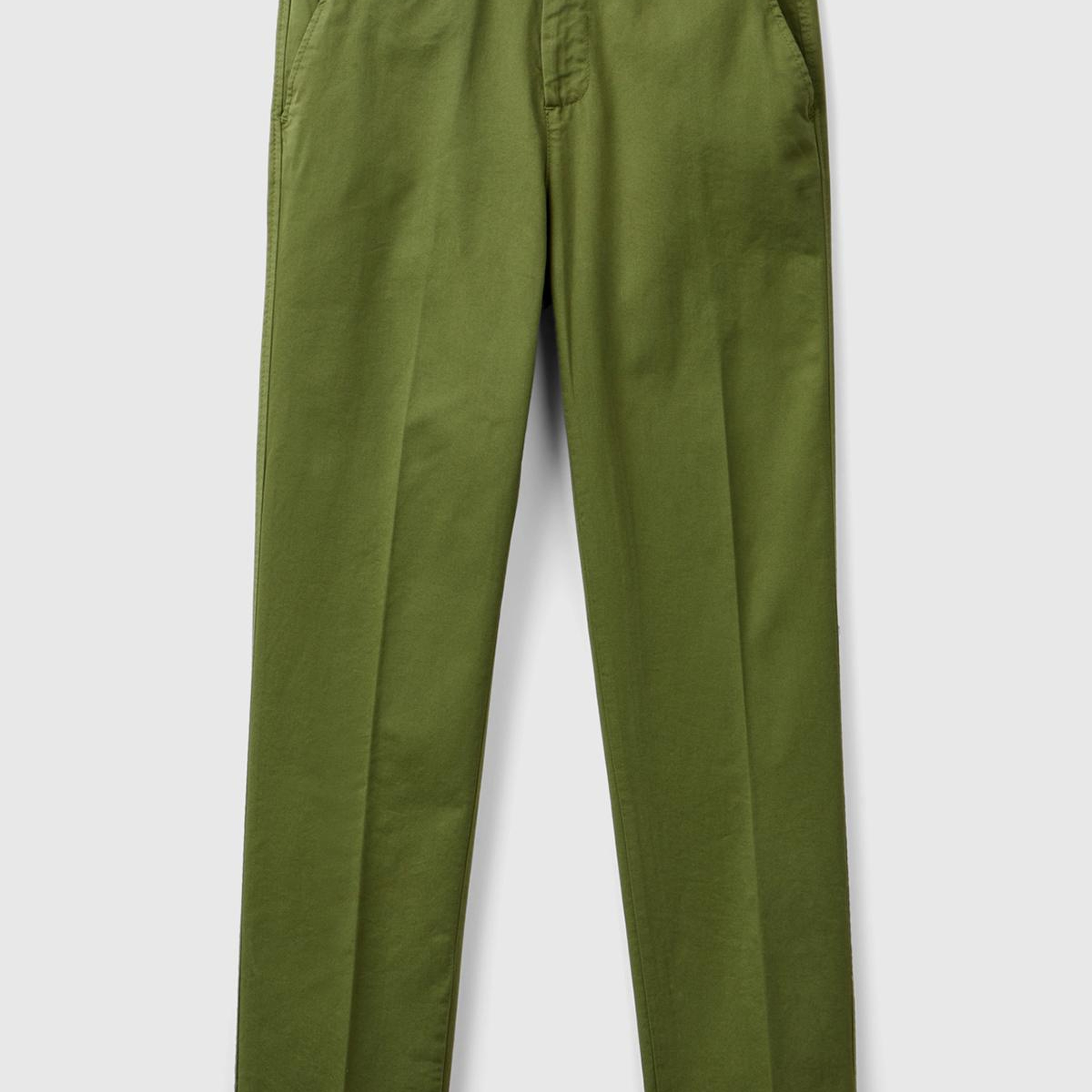 Kadın Haki Elastanlı Basic Chino Pantolon