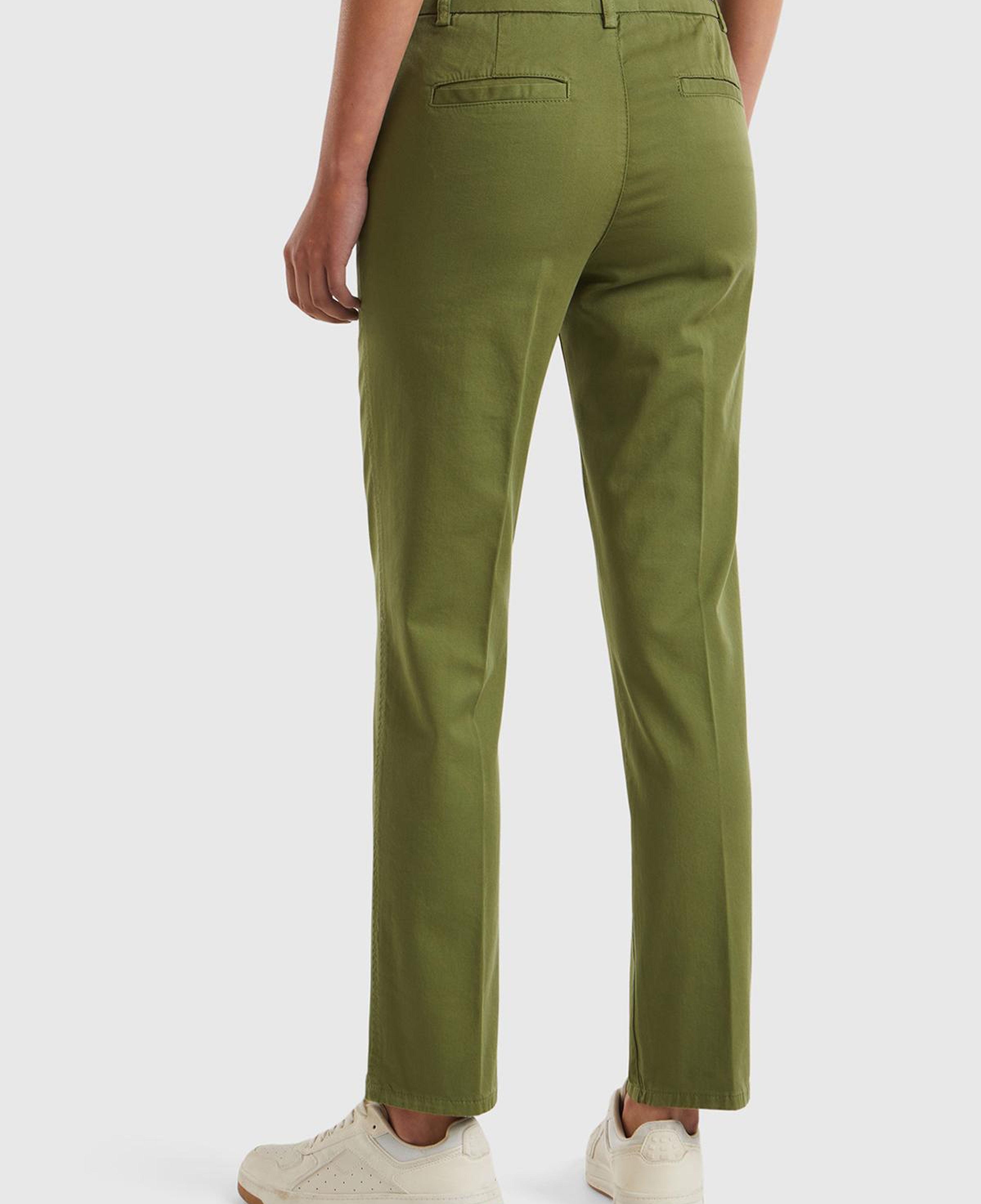 Kadın Haki Elastanlı Basic Chino Pantolon