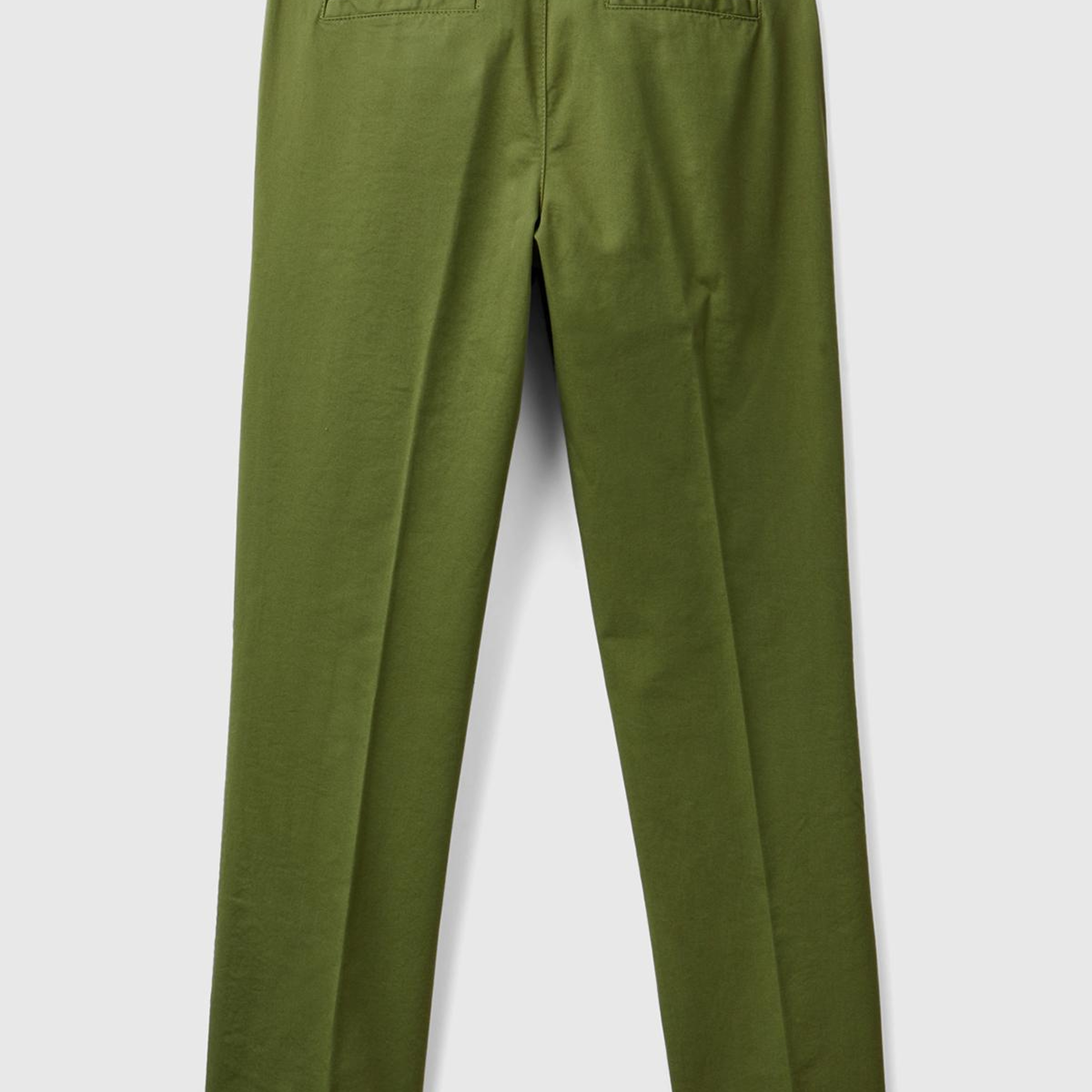 Kadın Haki Elastanlı Basic Chino Pantolon