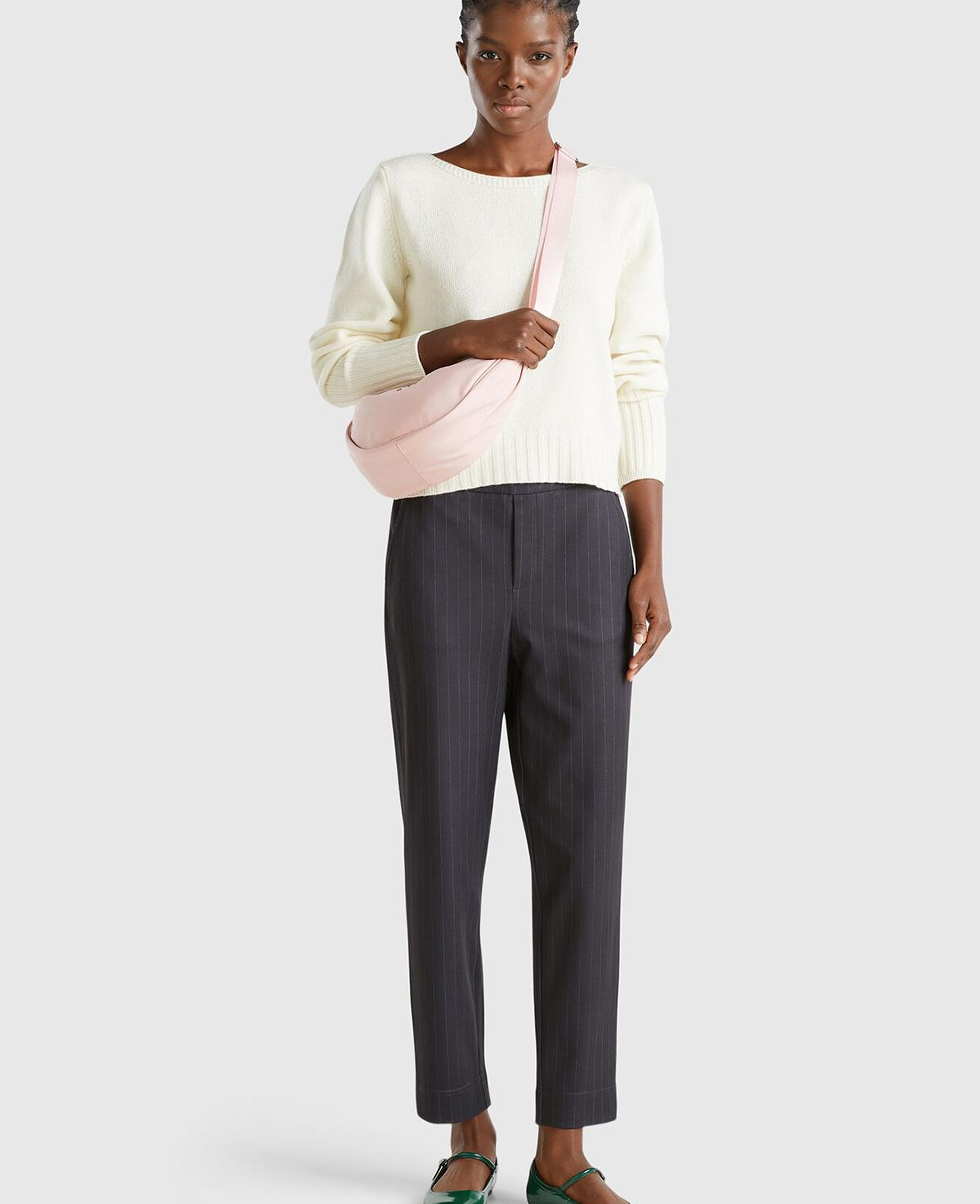 Kadın Siyah Viskoz Karışımlı Tamamı Desenli Beli Lastikli Pantolon