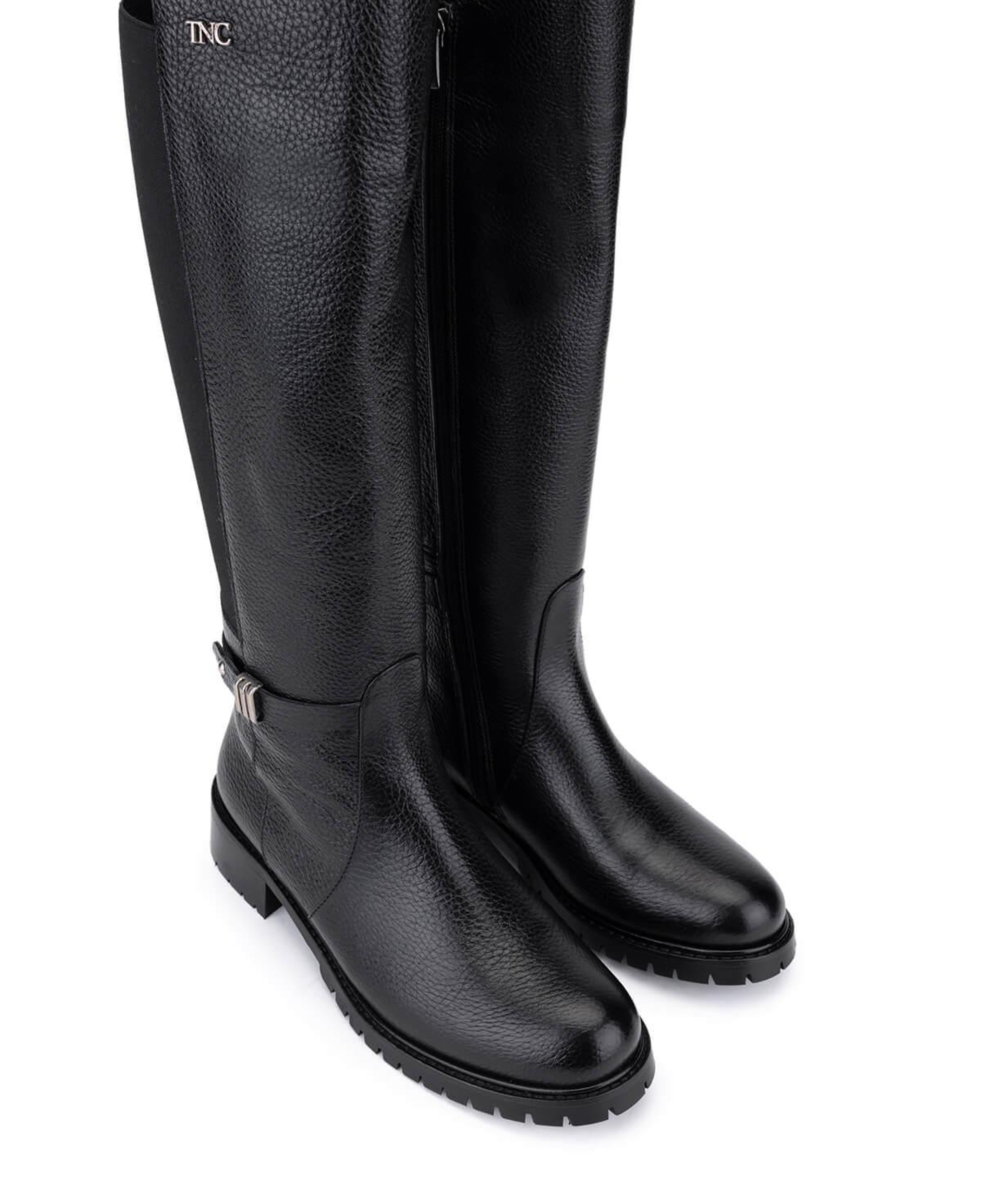 Tamer Tanca Kadın Hakiki Deri Siyah Floter Casual Çizme