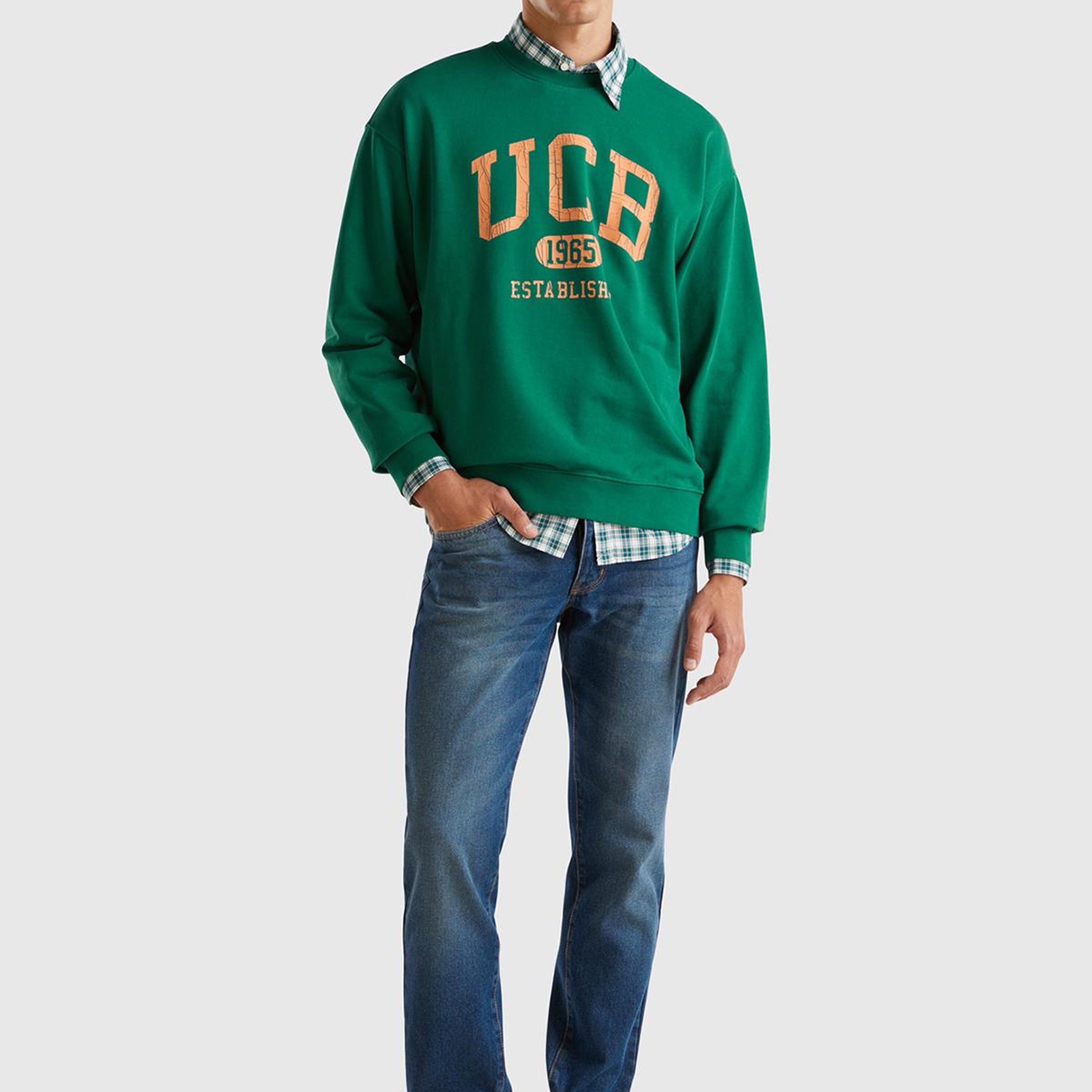 Erkek İndigo %100 Pamuk Arkası Logo Detaylı 5 Cepli Denim Pantolon