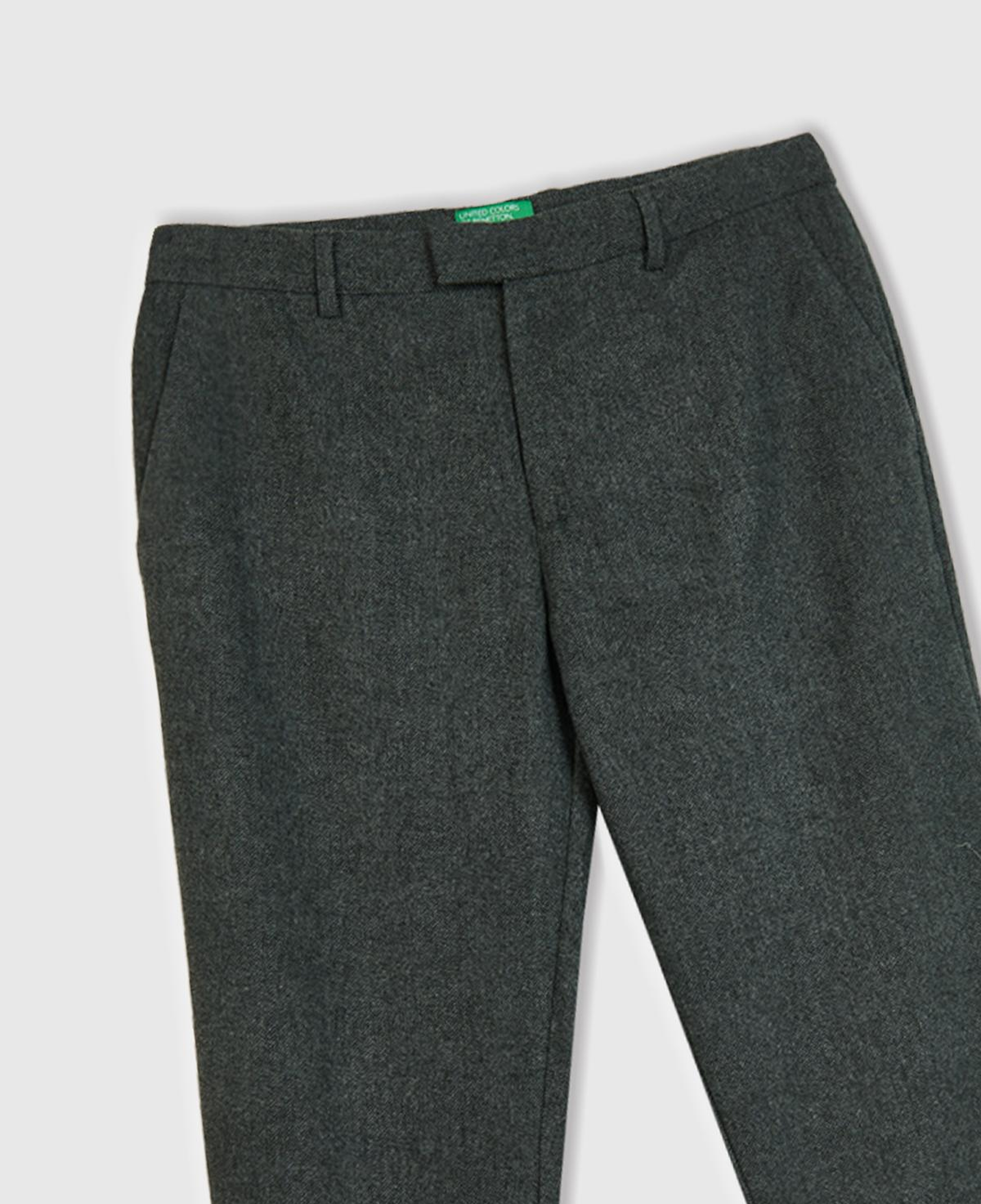 Erkek Antrasit Yün Karışımlı Dar Kesim Pantolon