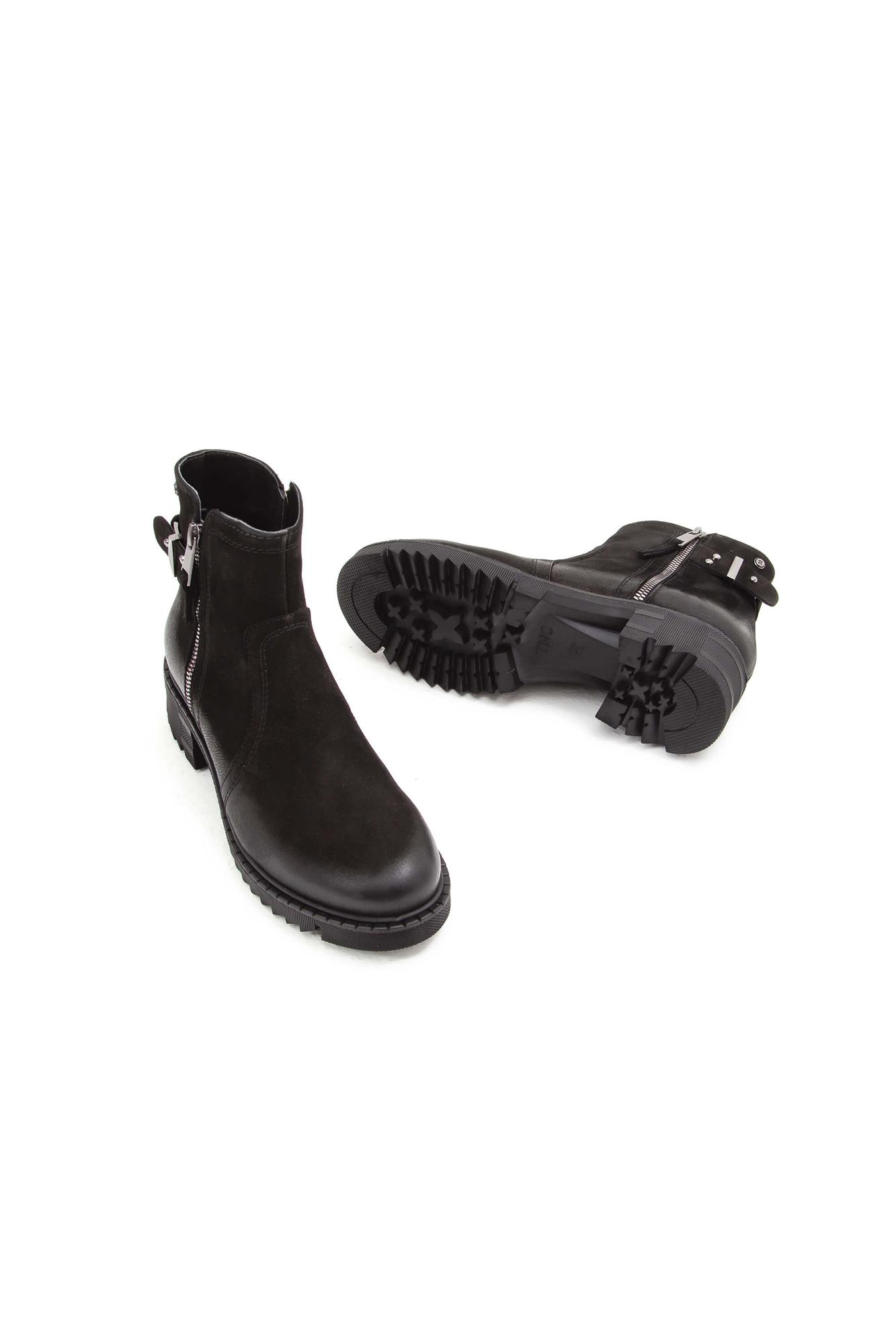 Tamer Tanca Kadın Hakiki Deri Siyah Nubuk Günlük Bot