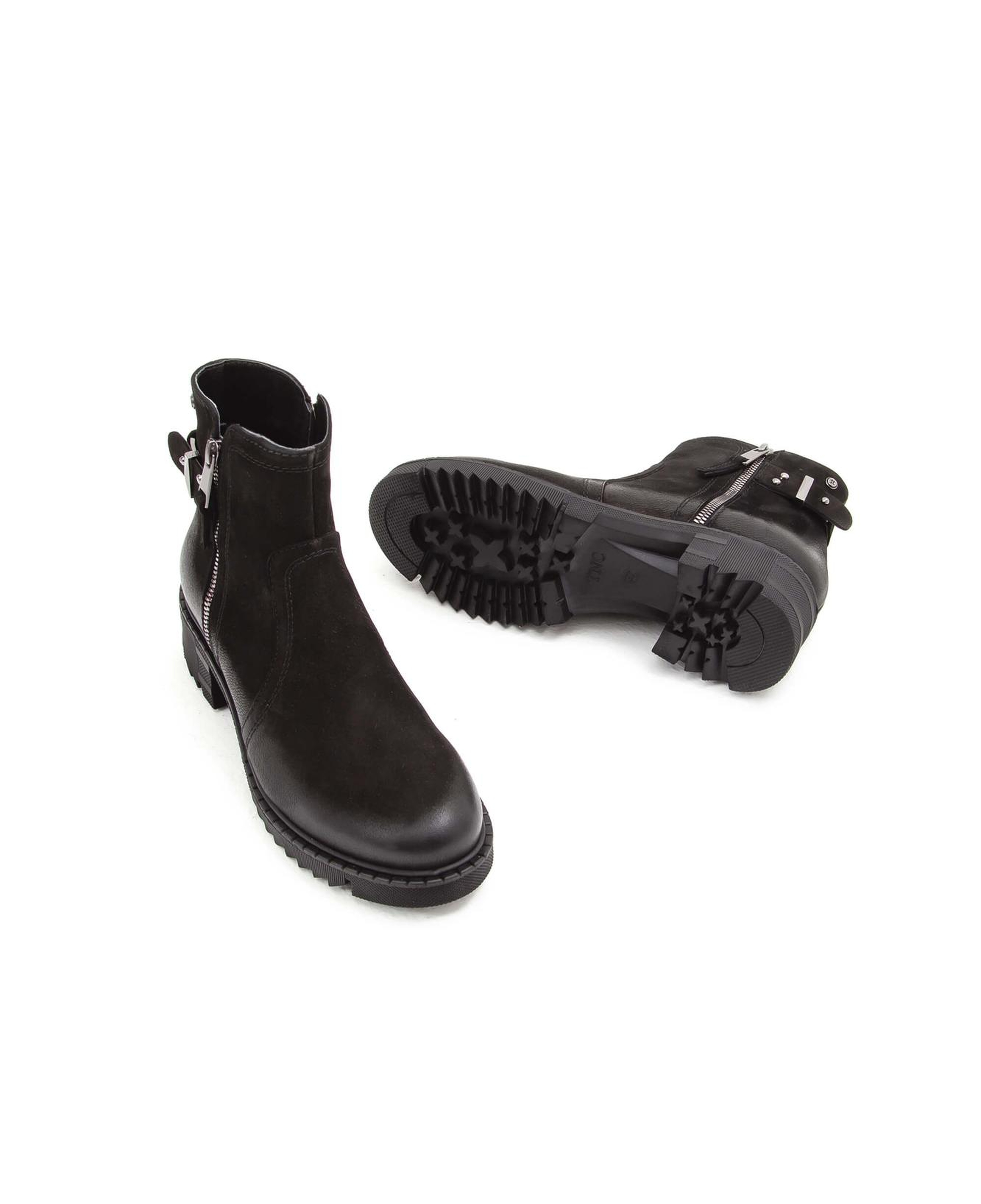 Tamer Tanca Kadın Hakiki Deri Siyah Nubuk Günlük Bot