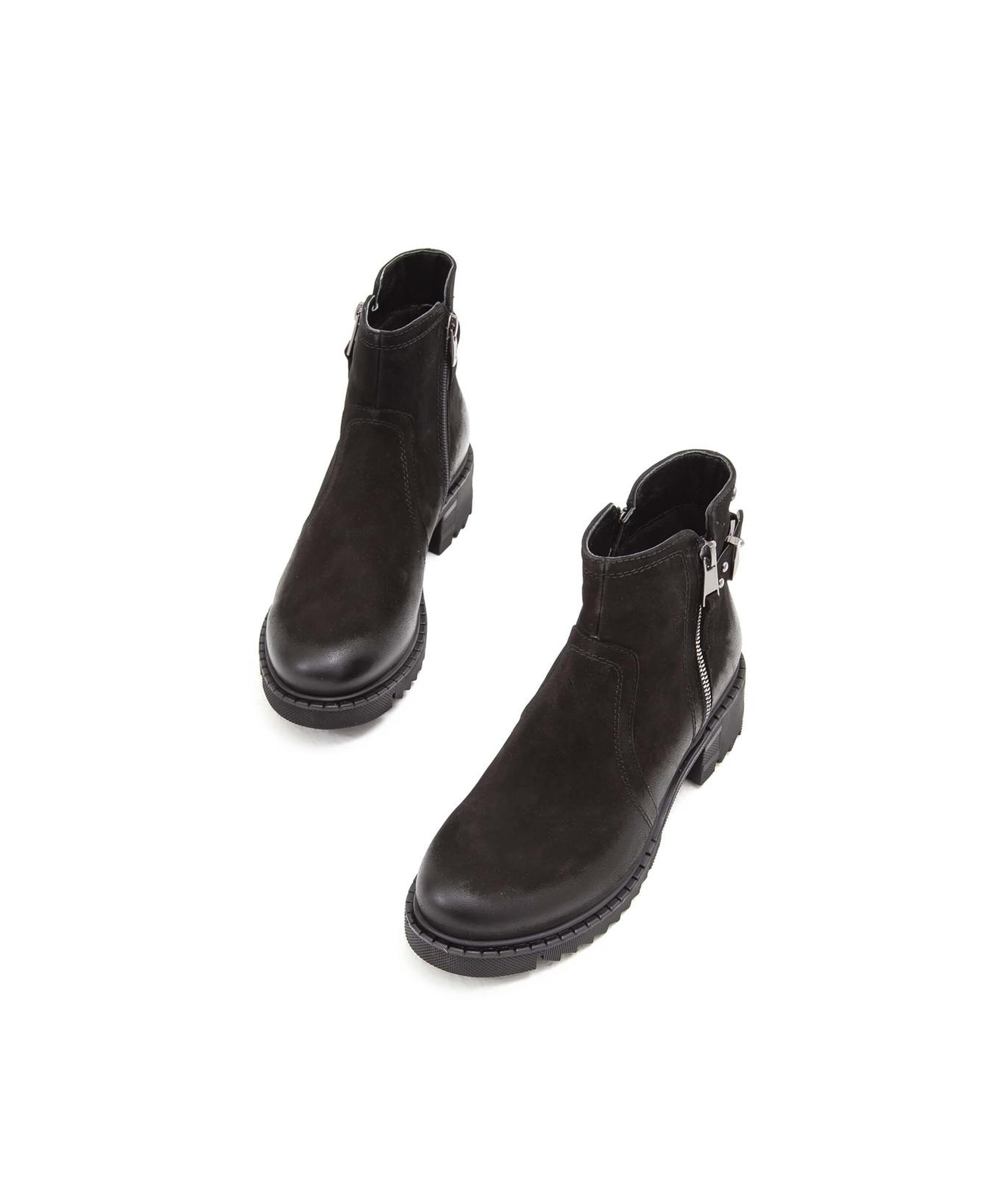 Tamer Tanca Kadın Hakiki Deri Siyah Nubuk Günlük Bot