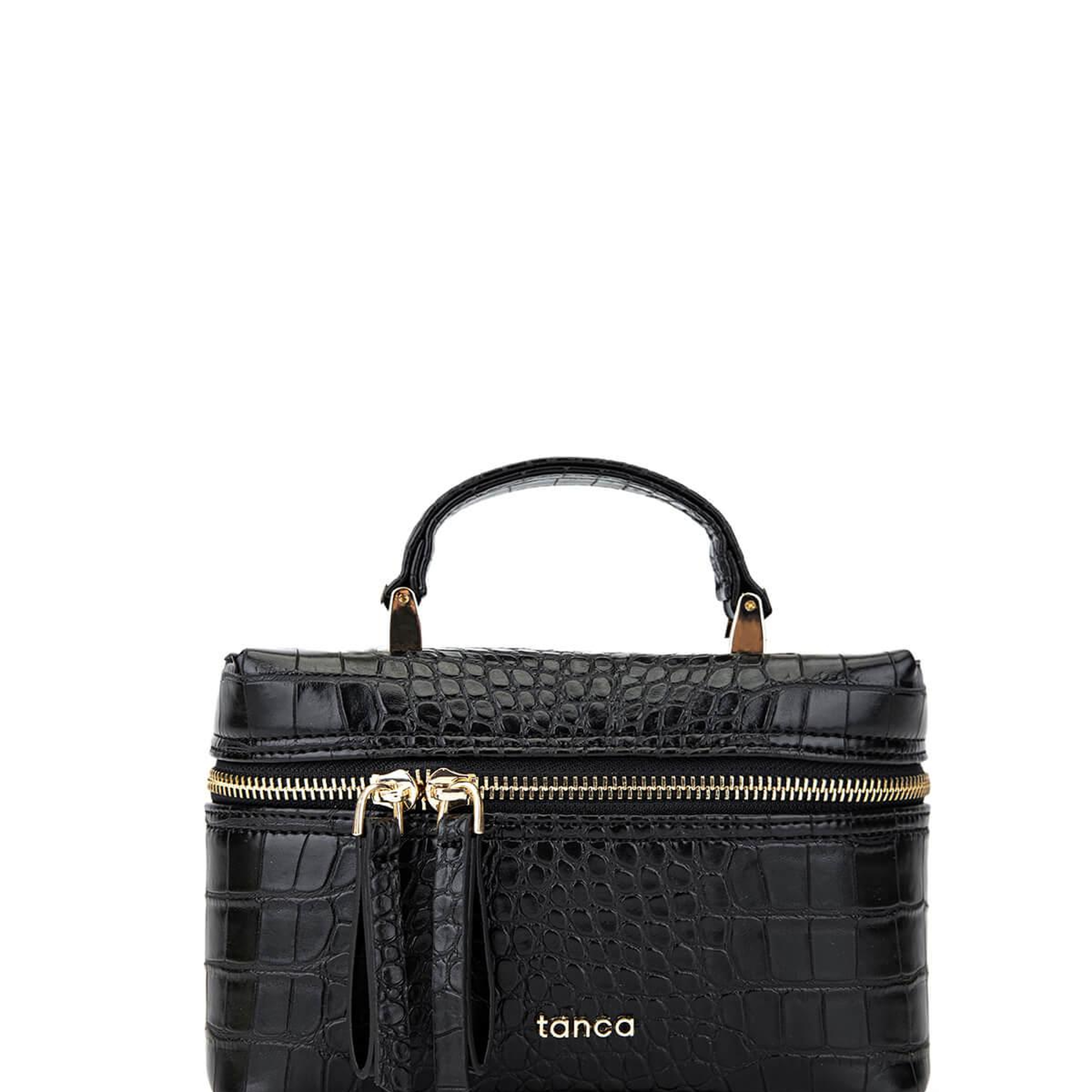 Tamer Tanca Kadın Suni Deri Siyah Kroko El Çantası