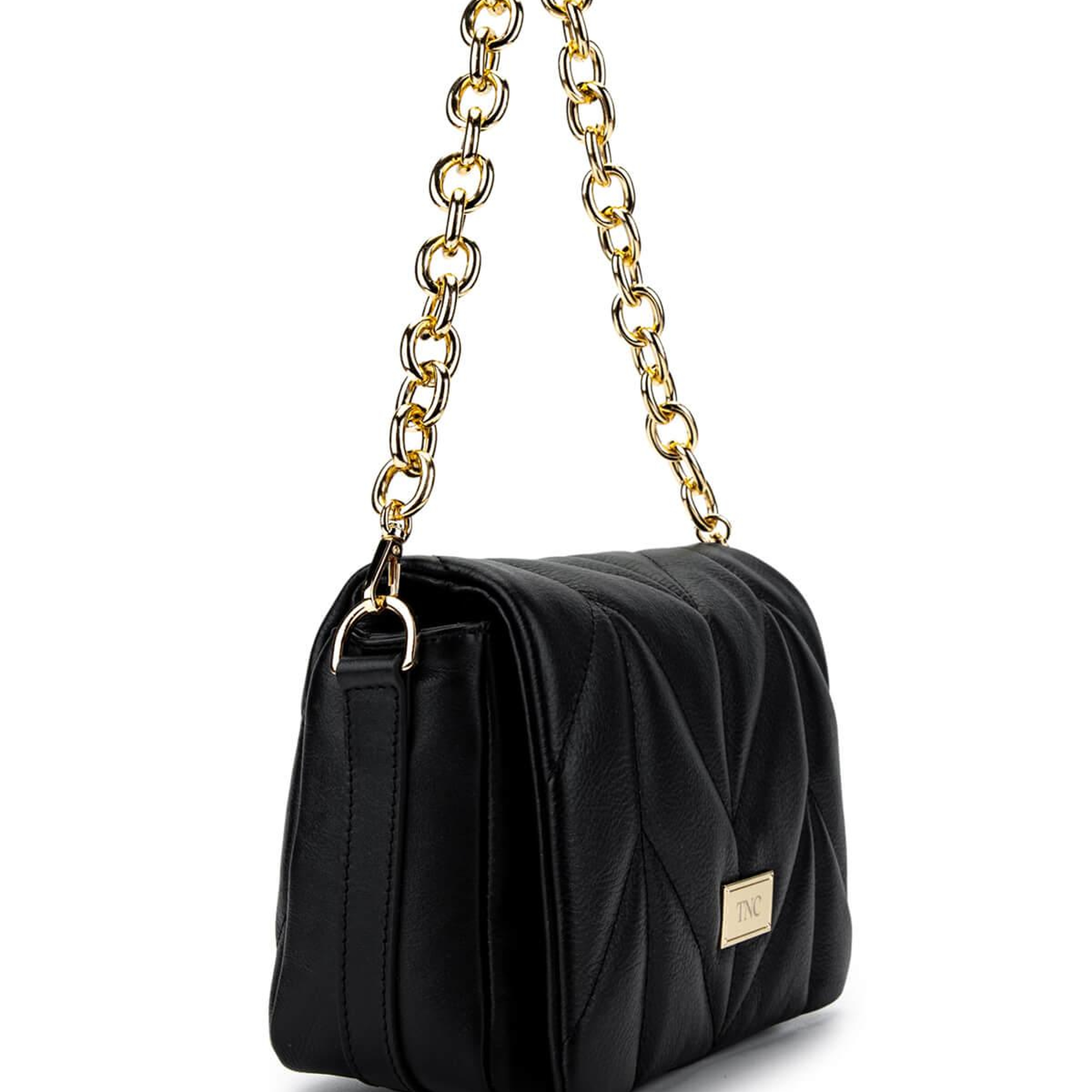 Tamer Tanca Kadın Hakiki Deri Siyah Deri Omuz Çanta