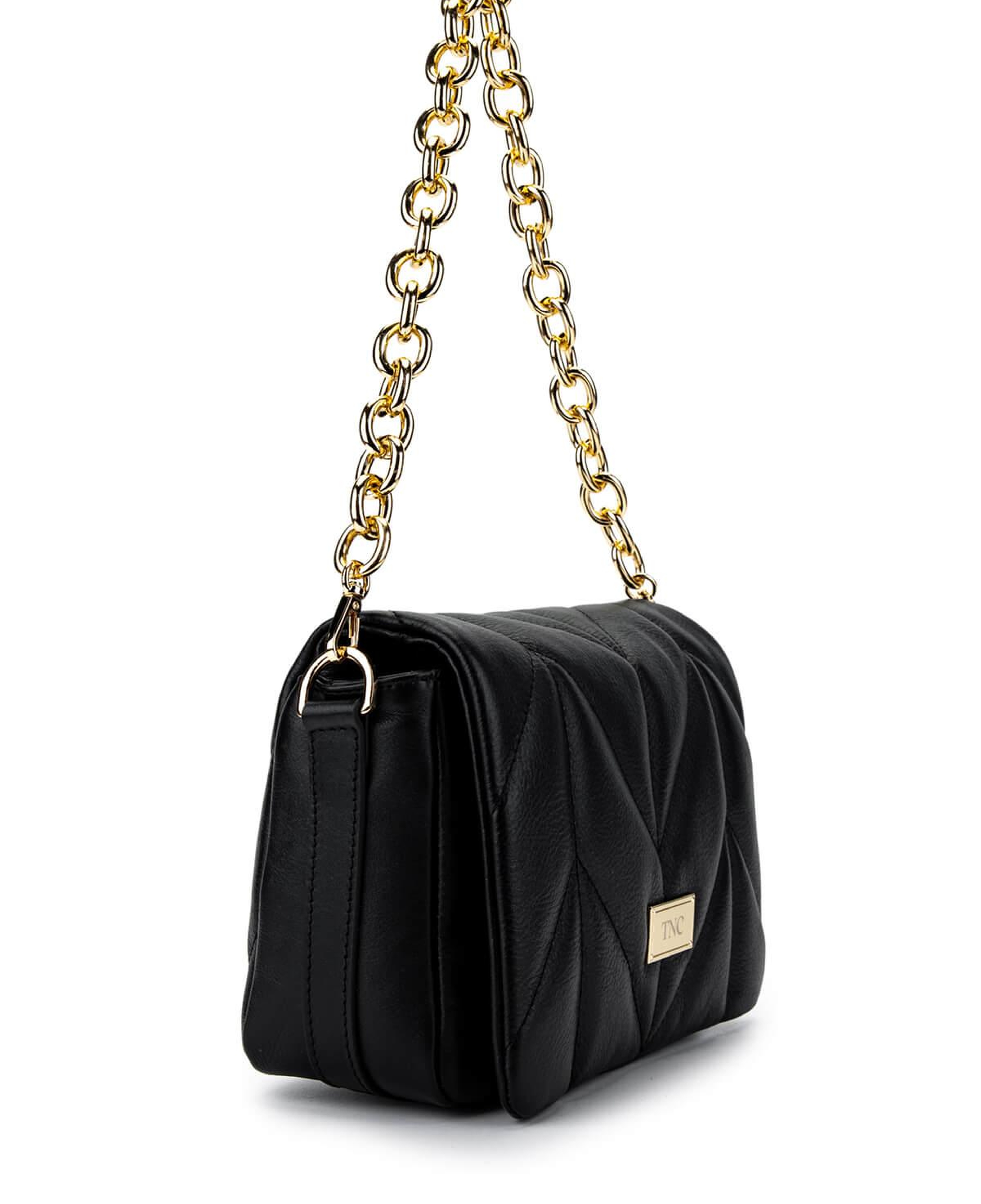 Tamer Tanca Kadın Hakiki Deri Siyah Deri Omuz Çanta